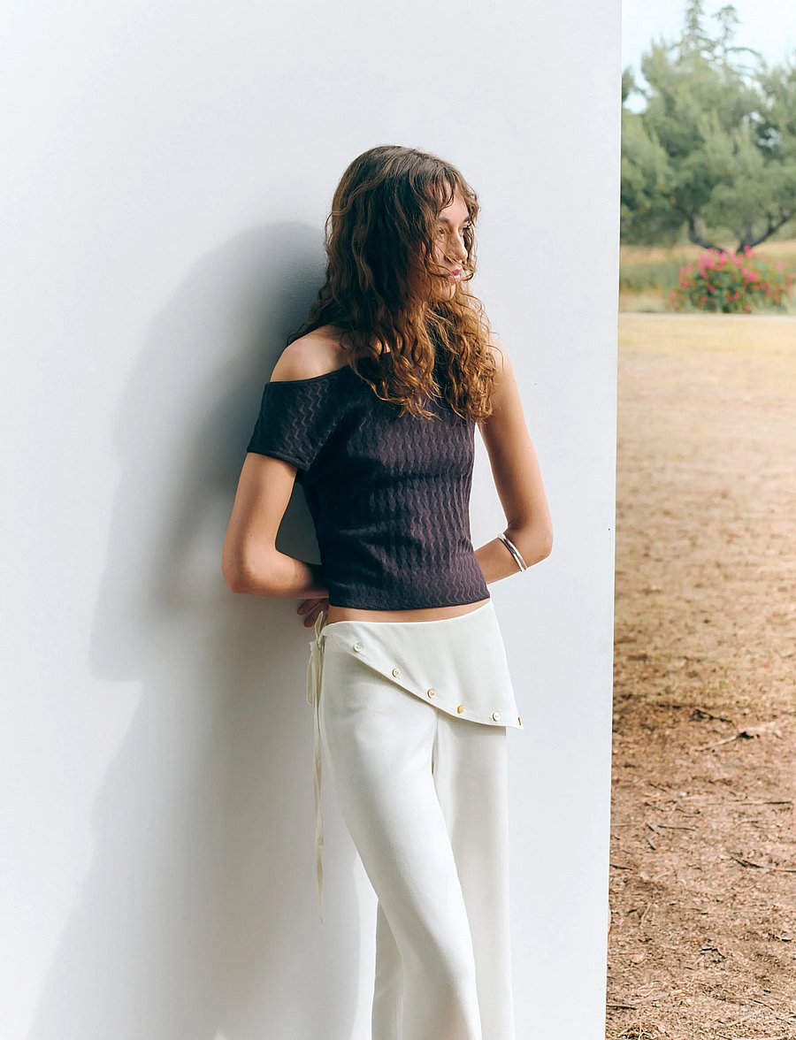 Mango Teen - Straight scarf trousers - bukser - natural white - 0