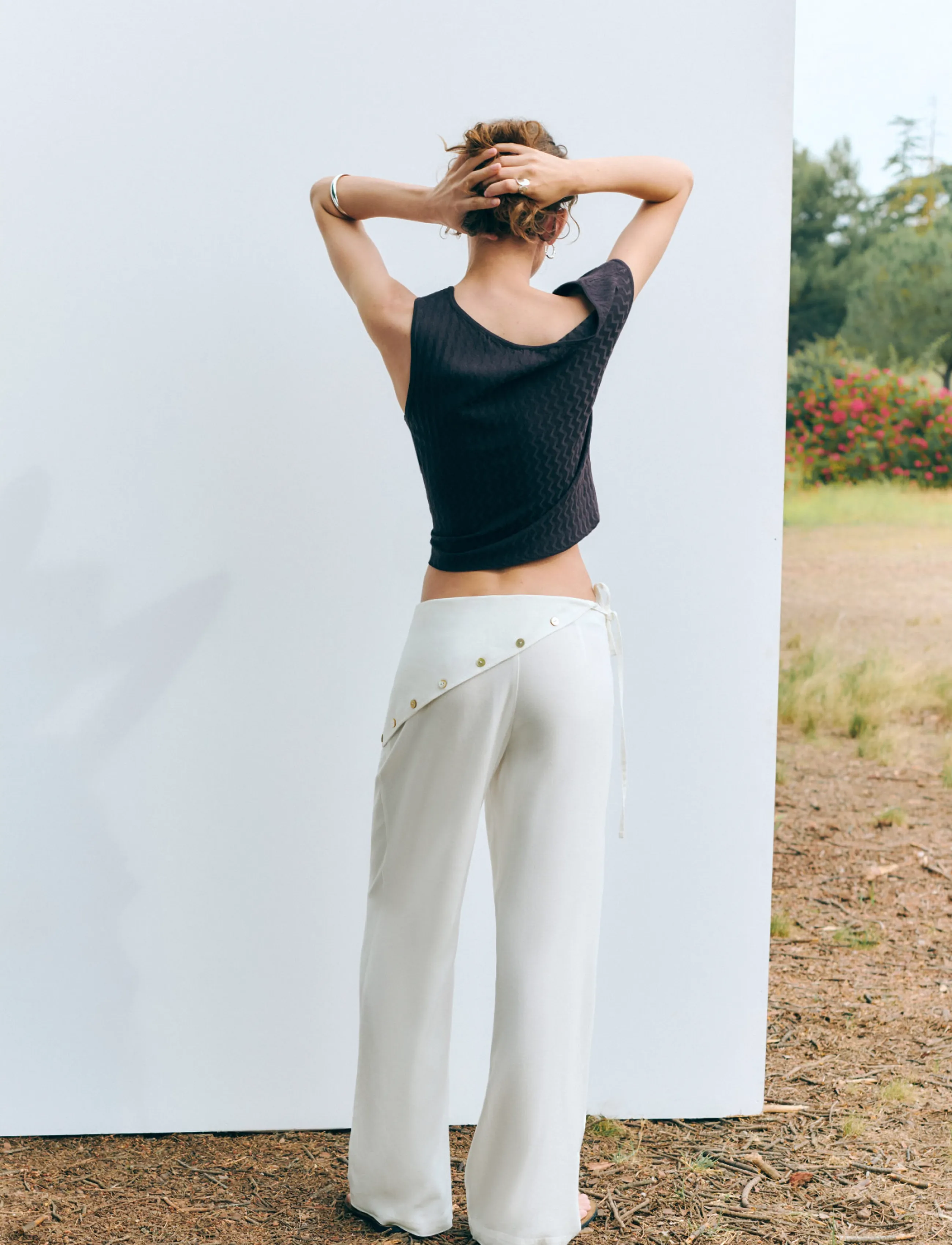 Mango Teen - Straight scarf trousers - bukser - natural white - 3
