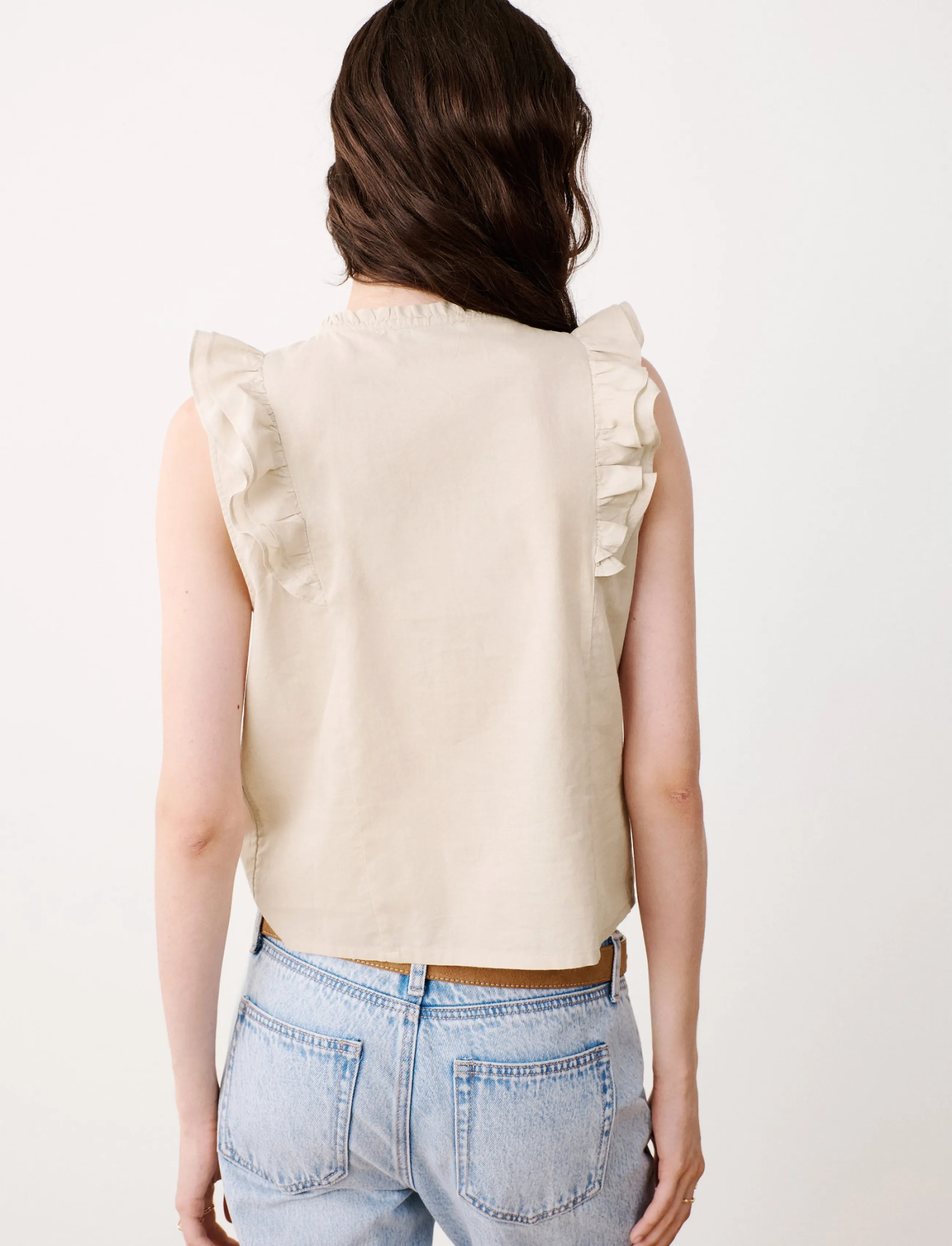 Mango Teen - Cotton blouse with ruffle detail - bluser & tunikaer - medium brown - 2