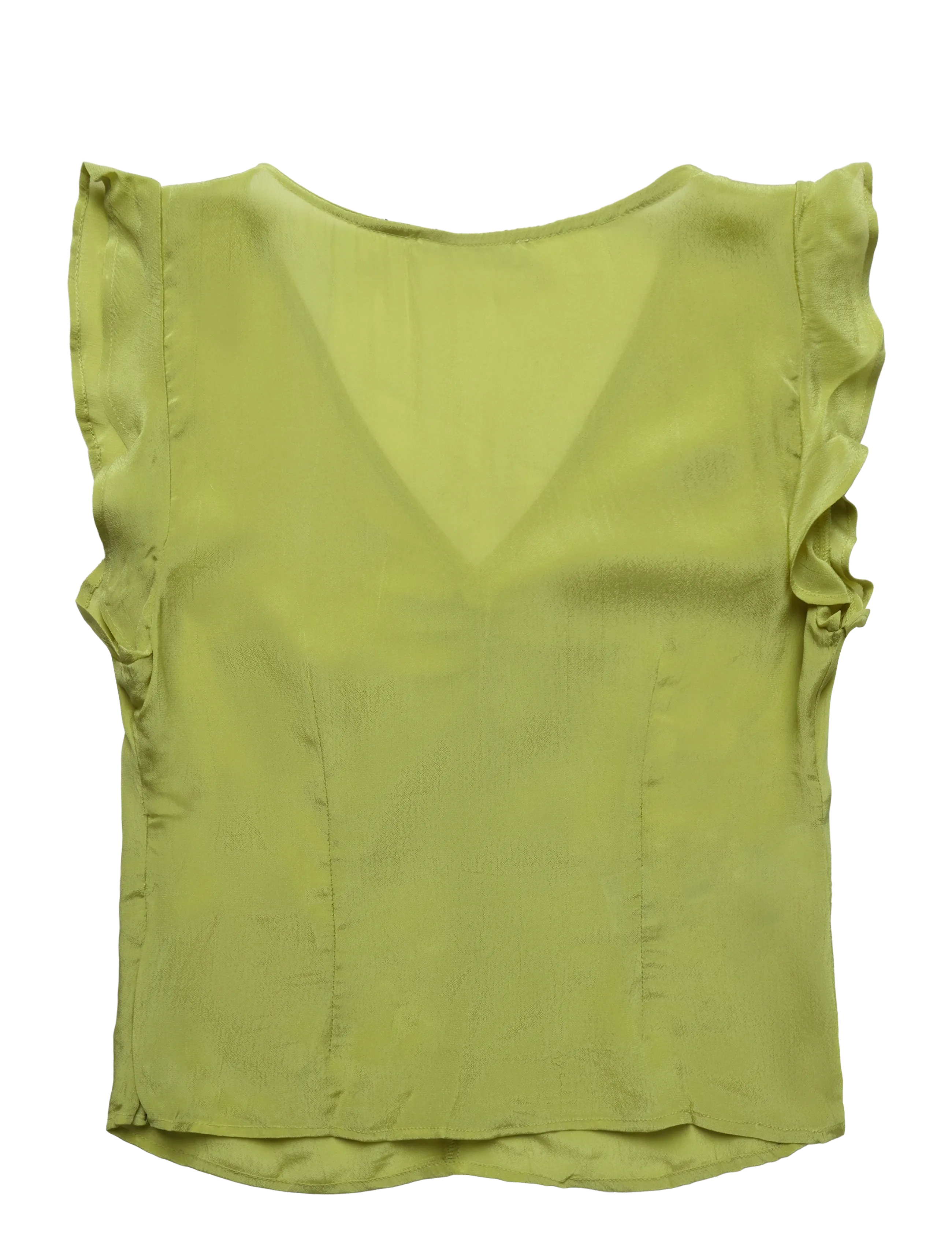Mango Teen - Satin V-neck blouse - blusar & tunikor - bright yellow - 2