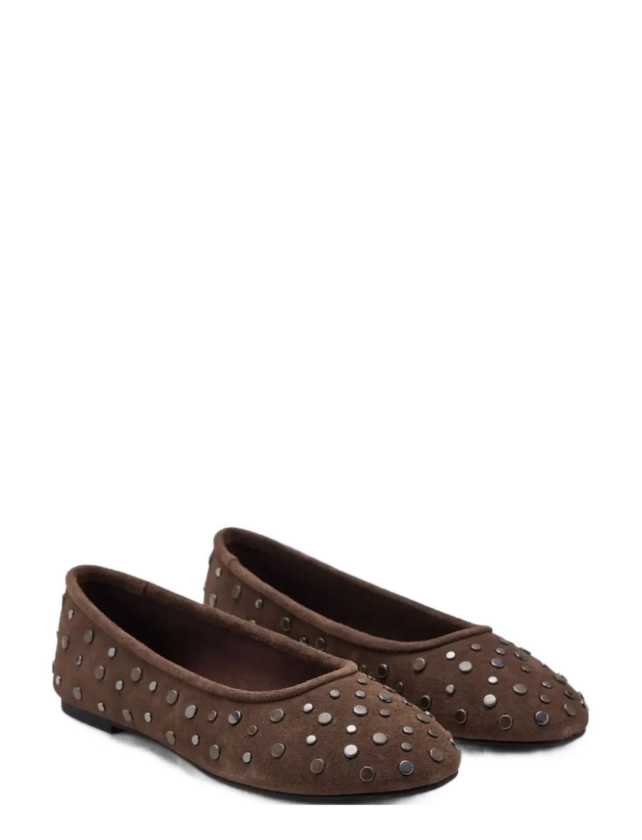 Mango Teen - Studded leather ballet flats - ballerinaskor & slip-ons - lt pastel brown - 1