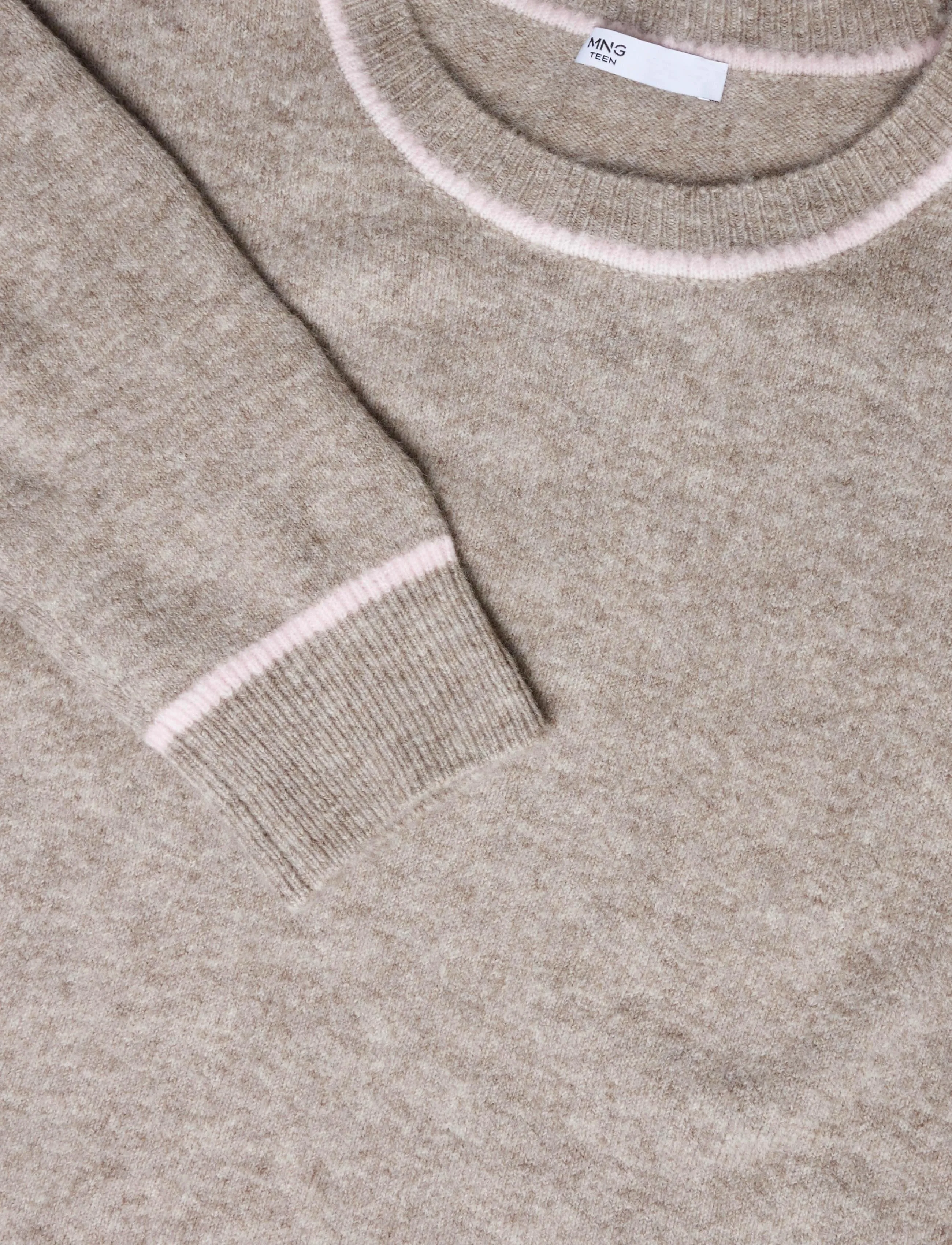 Mango Teen - Jersey with contrasting detail - trøjer - medium brown - 4