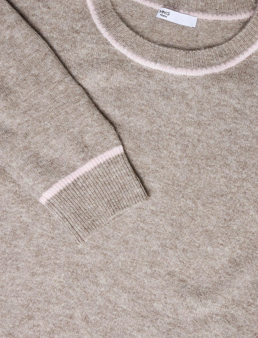 Mango Teen - Jersey with contrasting detail - trøjer - medium brown - 4