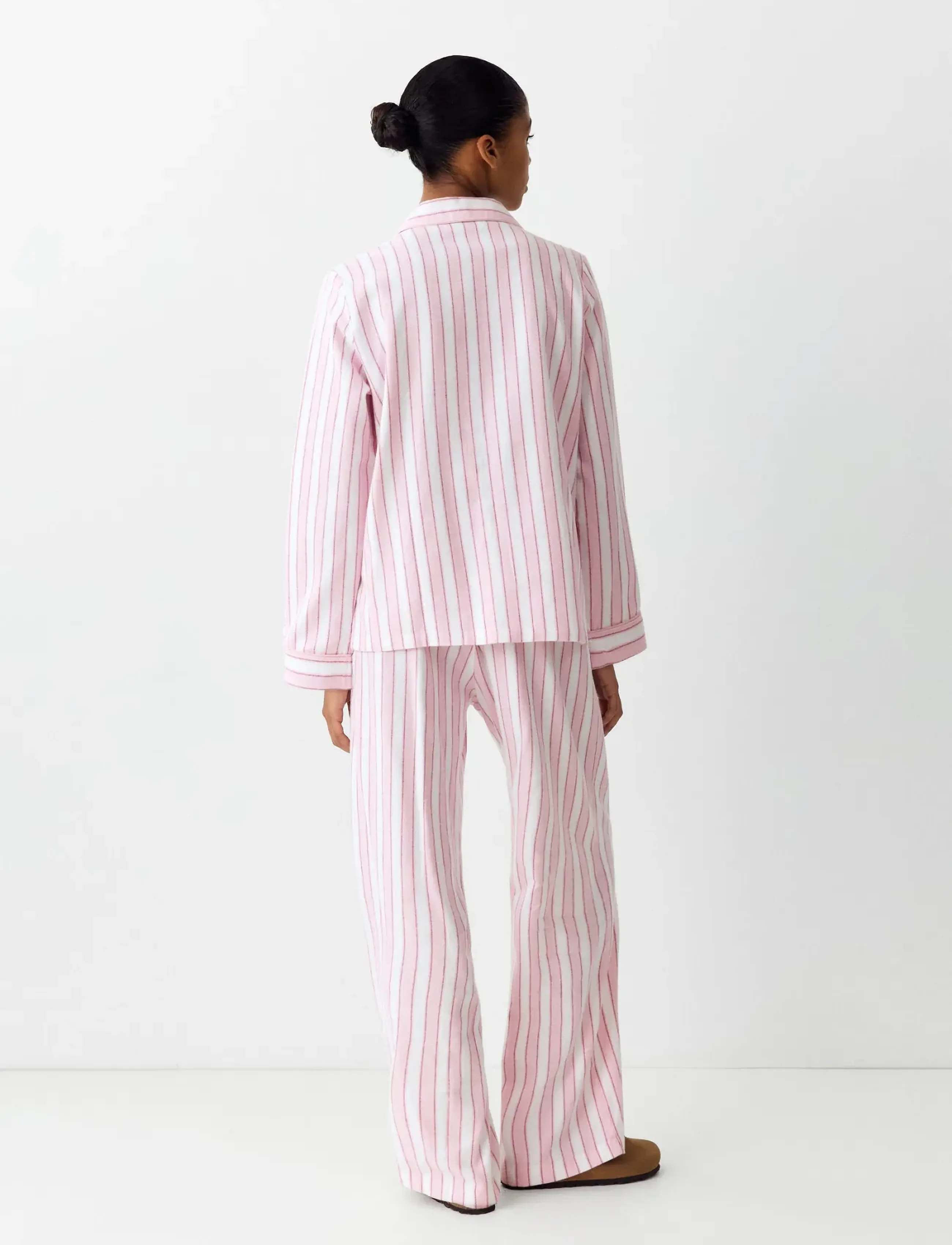 Mango Teen - Striped cotton pyjamas with contrast piping - pyjamassæt - pink - 4