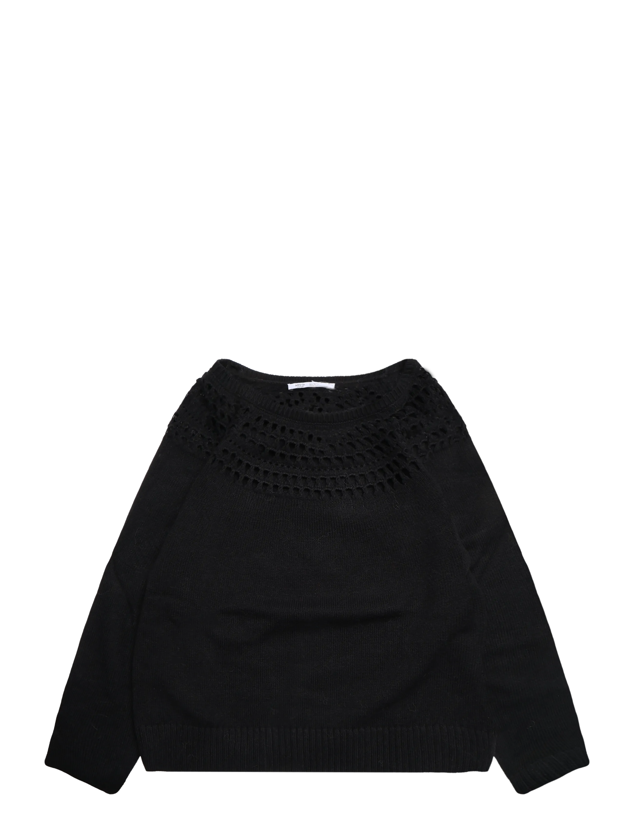 Mango Teen Openwork knit sweater - Tøj - BLACK / black