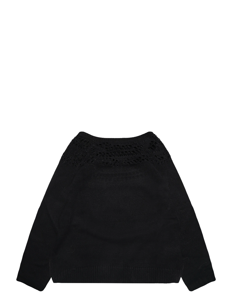 Mango Teen - Openwork knit sweater - trøjer - black - 2