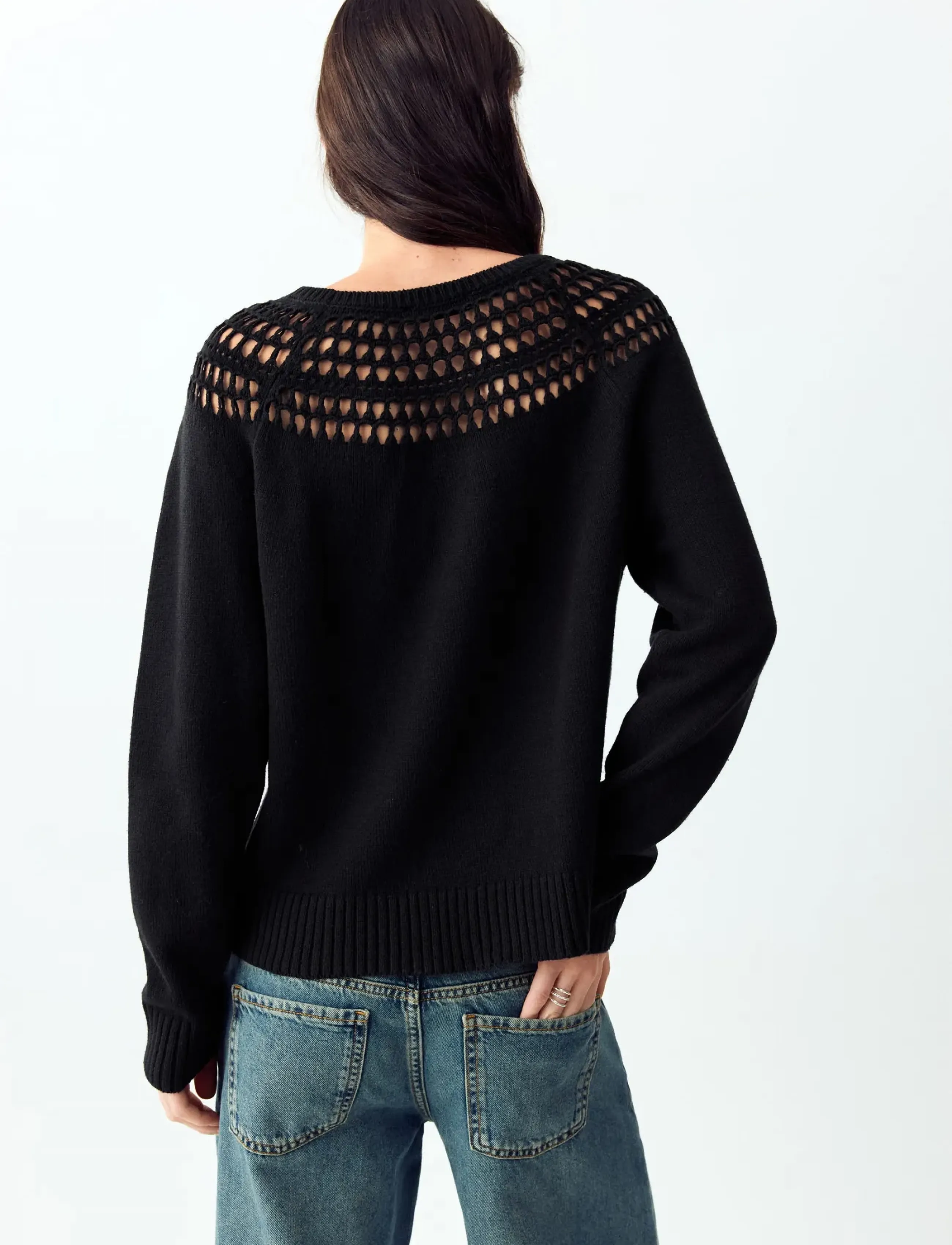 Mango Teen - Openwork knit sweater - trøjer - black - 3