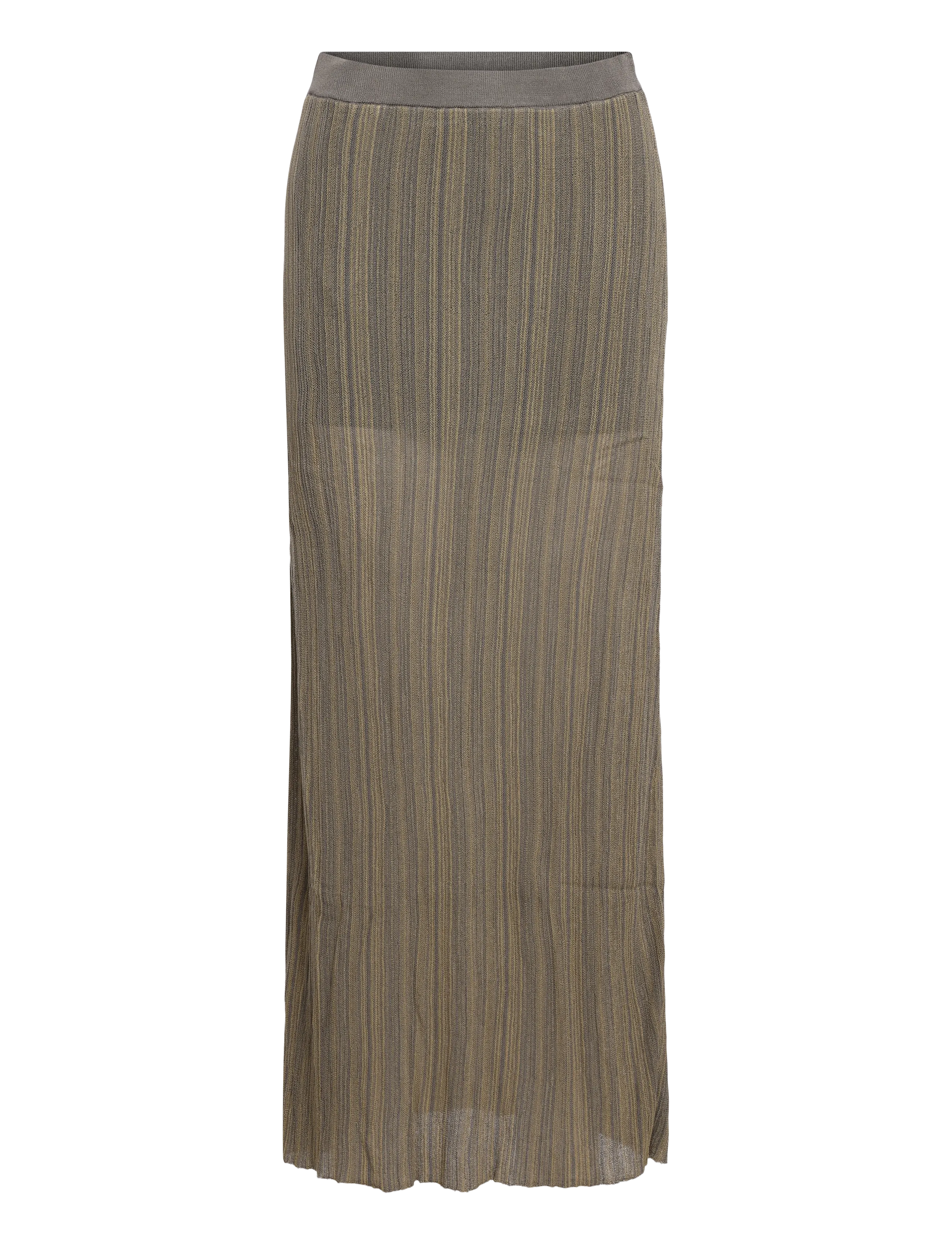 Mango Teen Semi-transparent knitted skirt - Tøj - GREEN / khaki/green