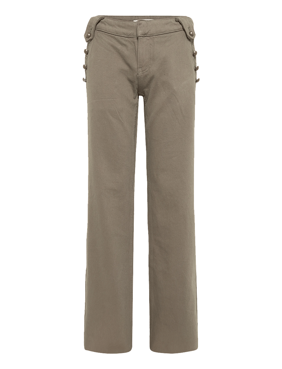 Mango Teen - Low-waist jeans with buttons - regular jeans - beige - khaki - 0