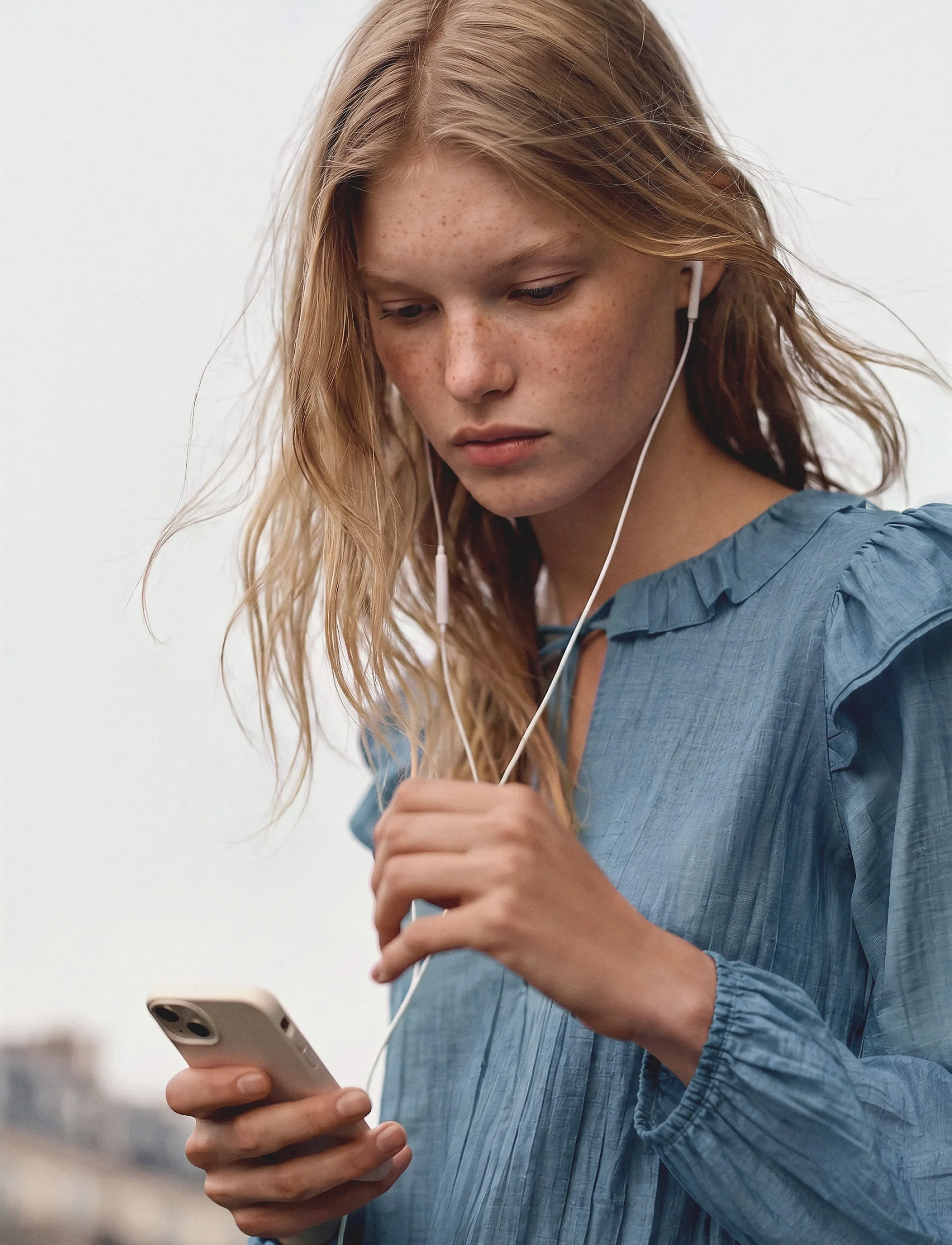 Mango Teen Pleated Blouse With Ruffles, S, Oberteile, Blau - Blouses & Tunics, Kinder
