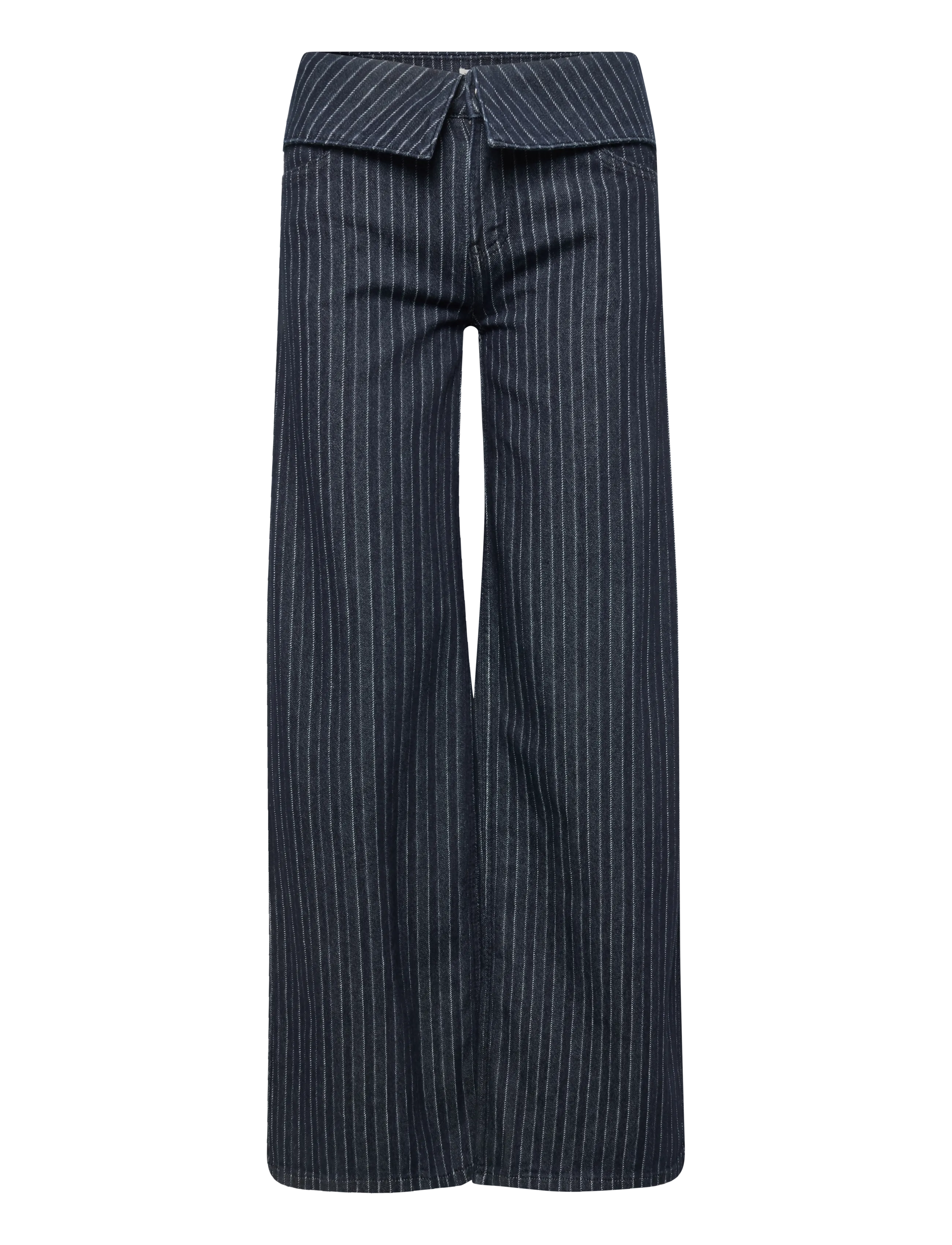 Mango Teen Wide leg pinstriped jeans - Jeans - OPEN BLUE / navy