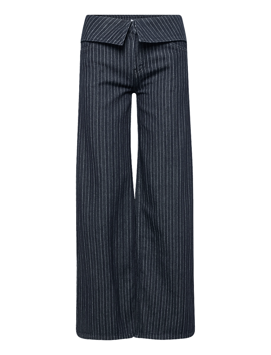 Mango Teen - Wide leg pinstriped jeans - hosen mit weitem bein - open blue - 0
