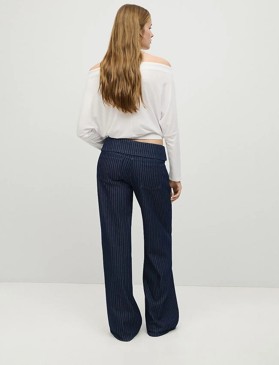 Mango Teen - Wide leg pinstriped jeans - brede jeans - open blue - 3