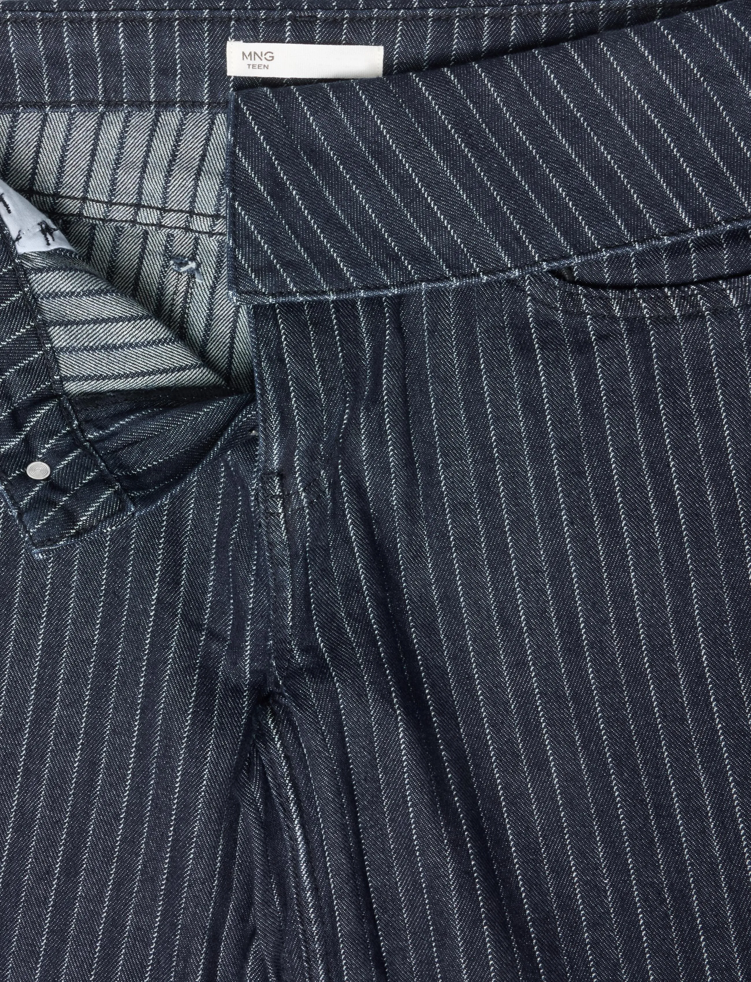 Mango Teen - Wide leg pinstriped jeans - brede jeans - open blue - 3