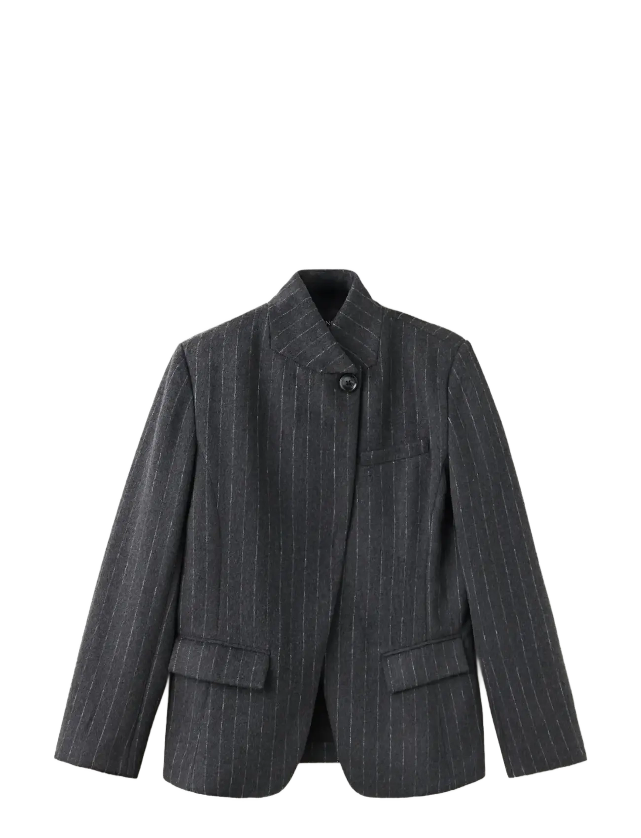 Mango Teen - Wool blazer with a high collar - grey - 1
