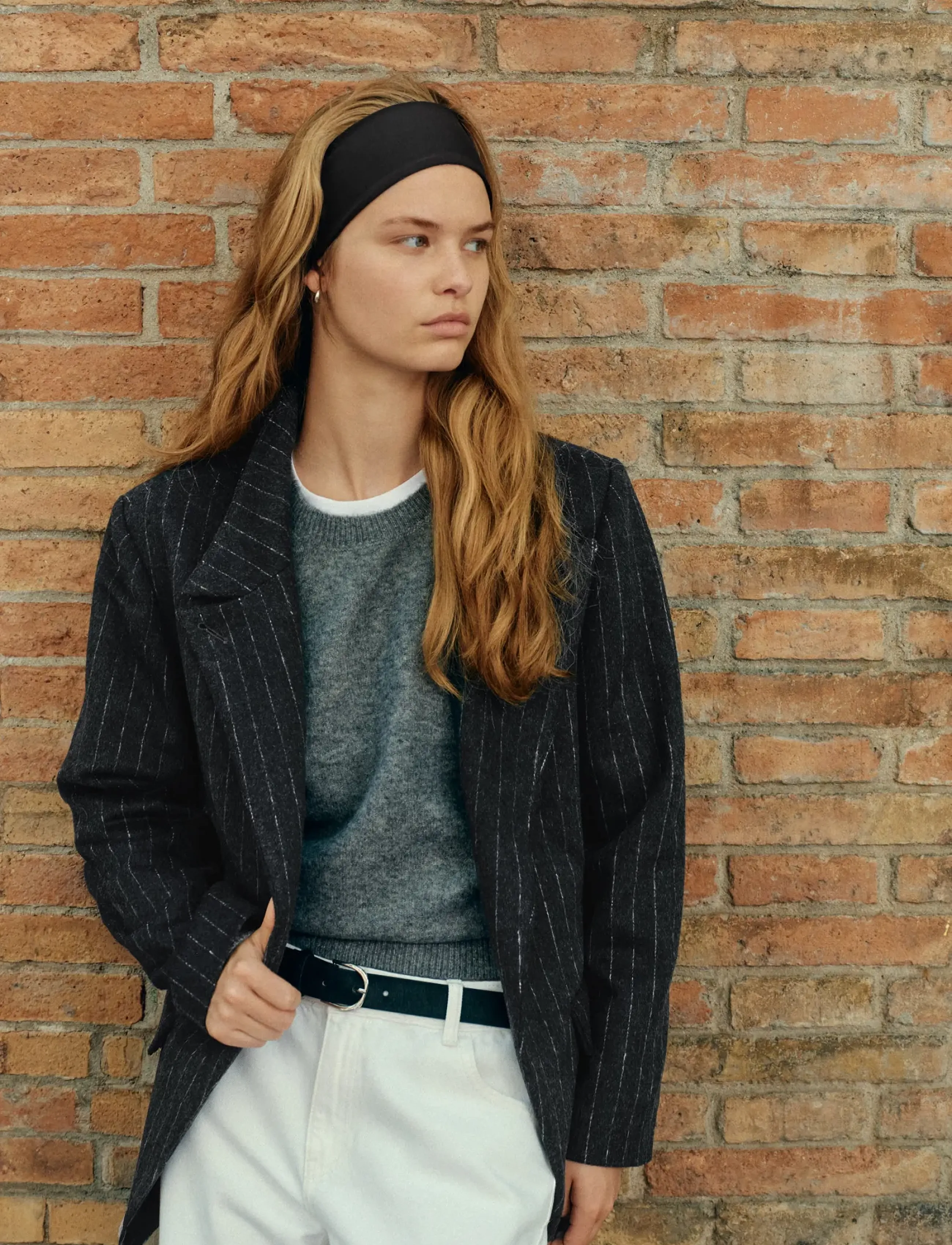 Mango Teen Wool blazer with a high collar - Overdele - GREY / grey
