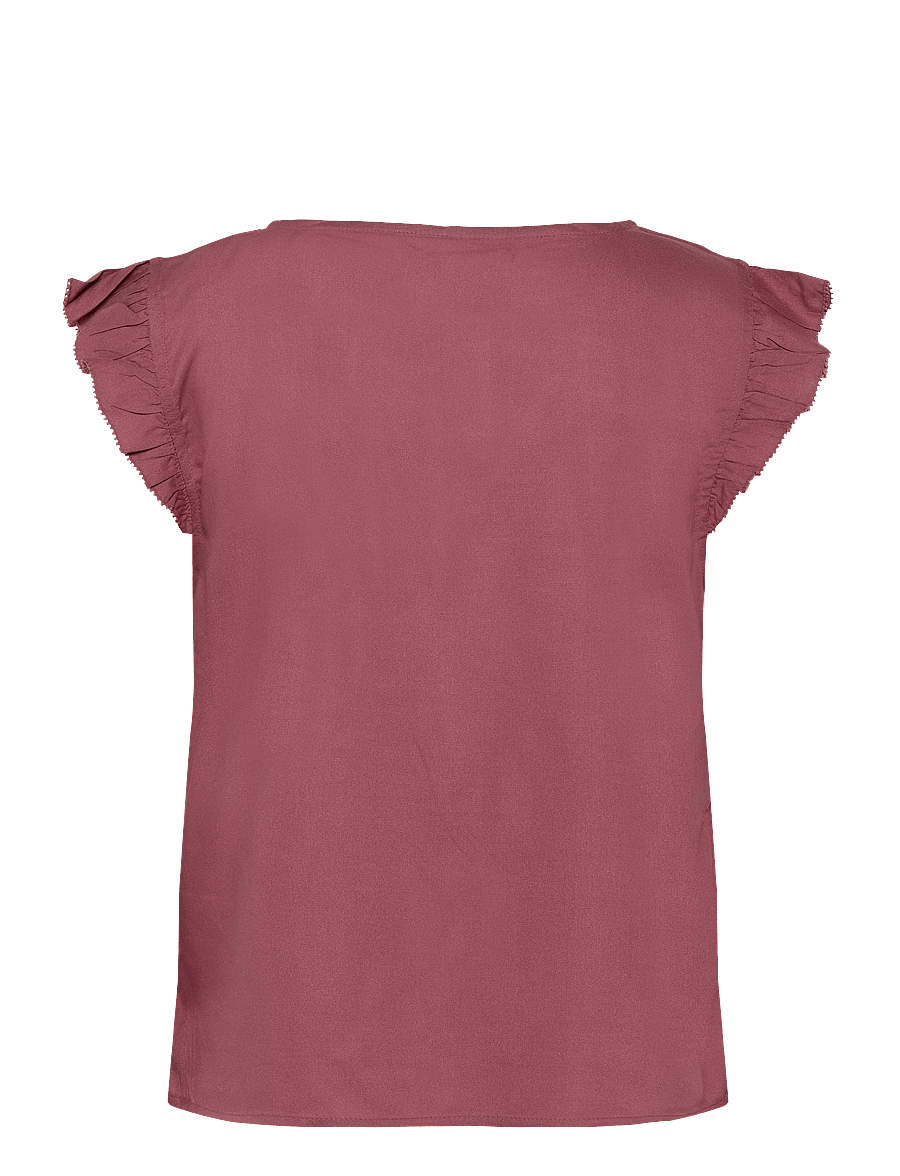 Mango Teen - V-neck top with frill detail - bluser & tunikaer - dark red - 2