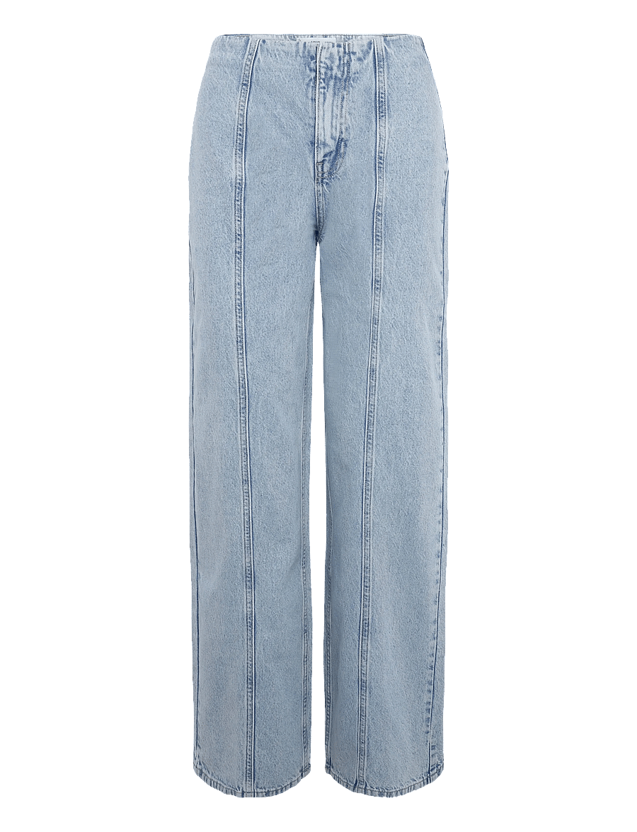 Mango Teen - Wide leg stitched jeans - brede jeans - open blue - 1