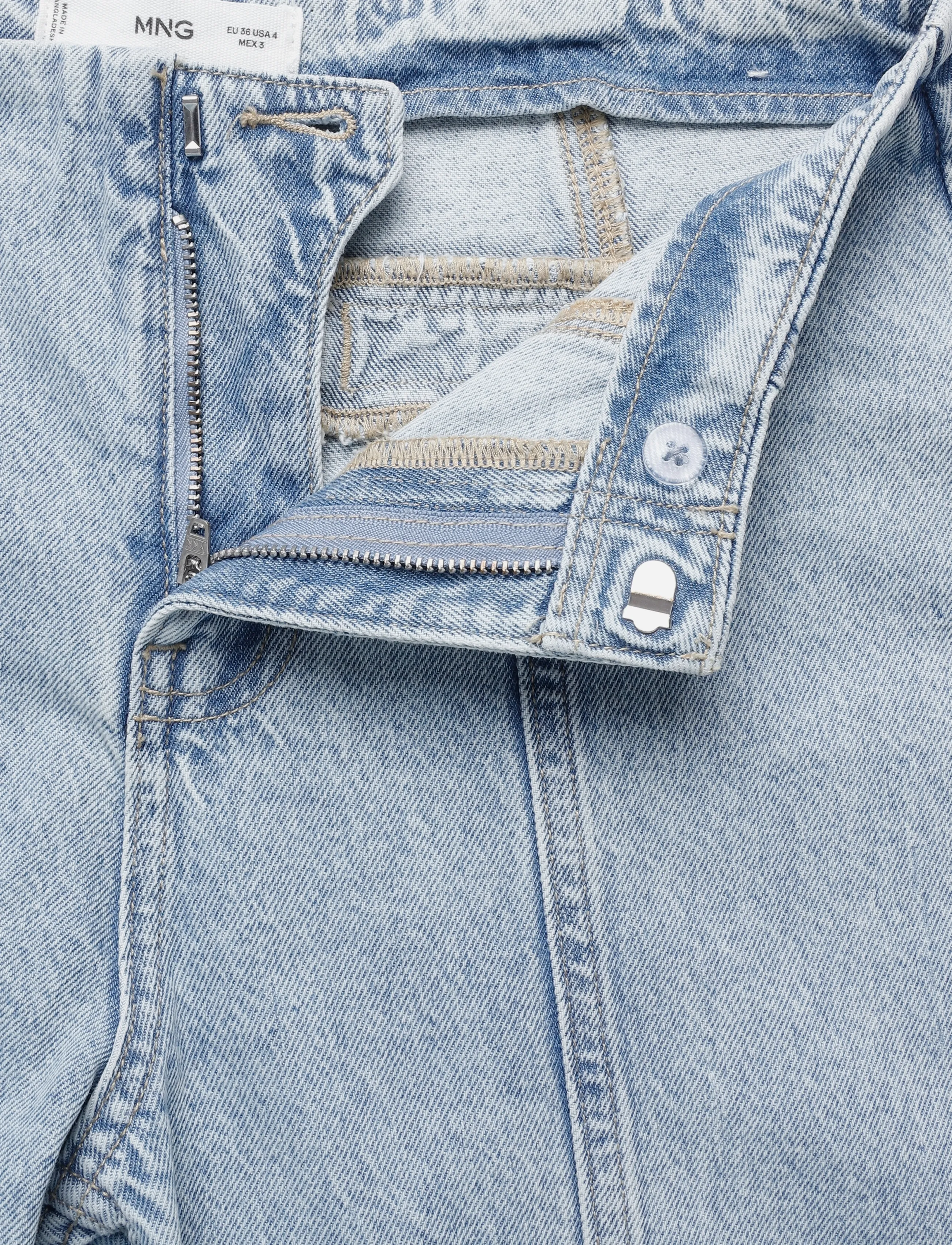 Mango Teen - Wide leg stitched jeans - brede jeans - open blue - 5