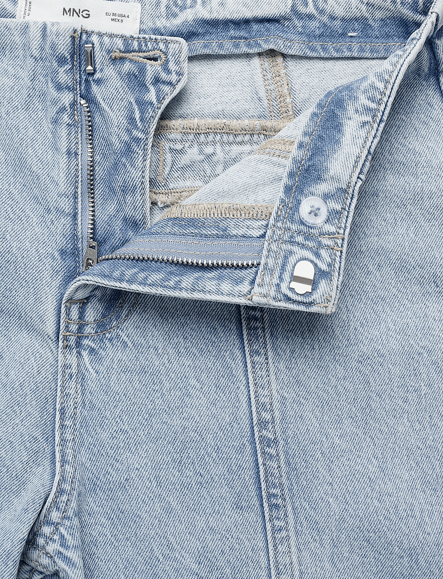 Mango Teen - Wide leg stitched jeans - brede jeans - open blue - 5