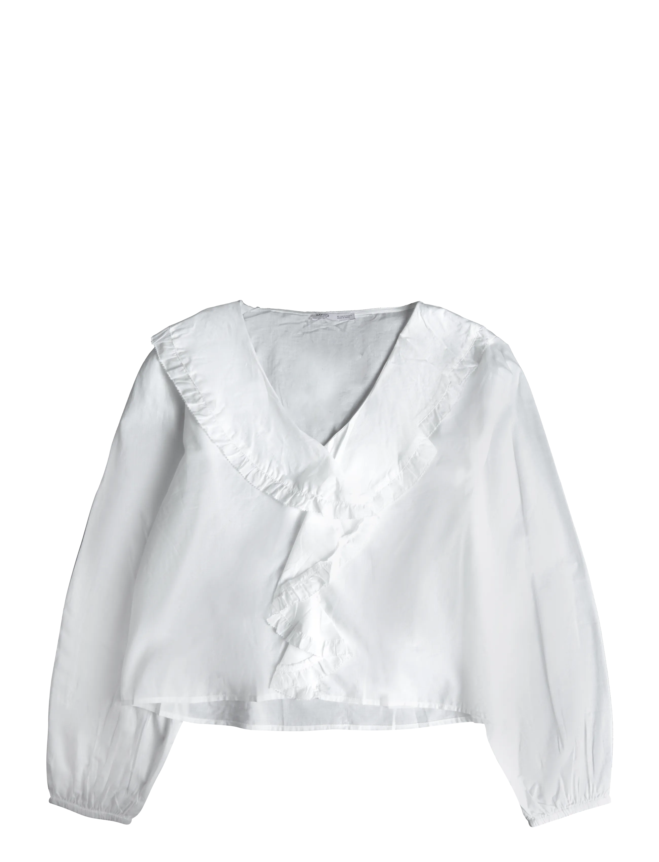 Mango Teen - Ruffled cotton blouse - bluser & tunikaer - natural white - 1