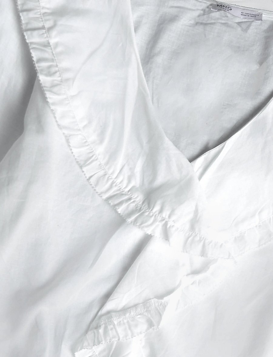 Mango Teen - Ruffled cotton blouse - bluser & tunikaer - natural white - 4