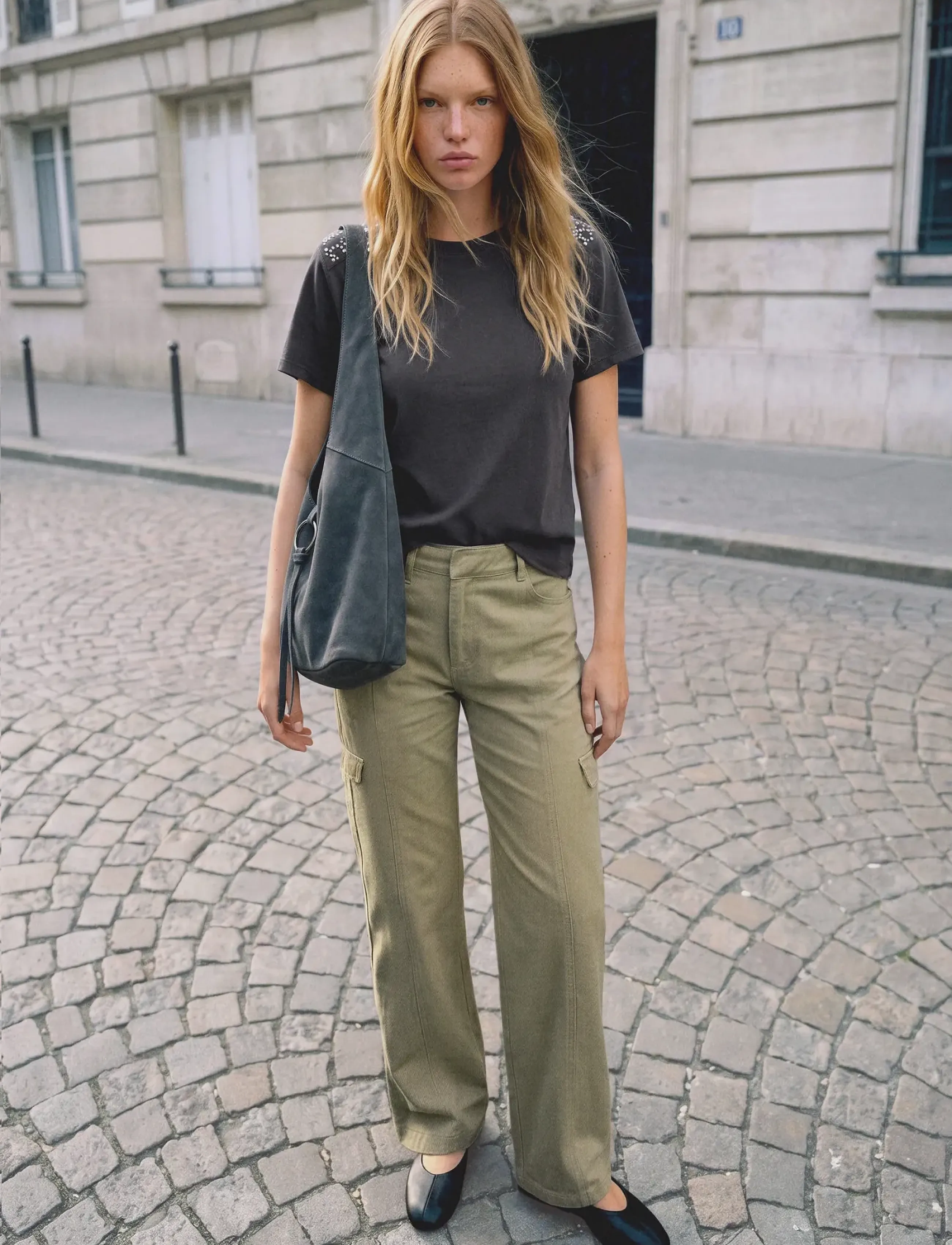 Mango Teen - Wide leg cargo jeans - vida jeans - beige - khaki - 0