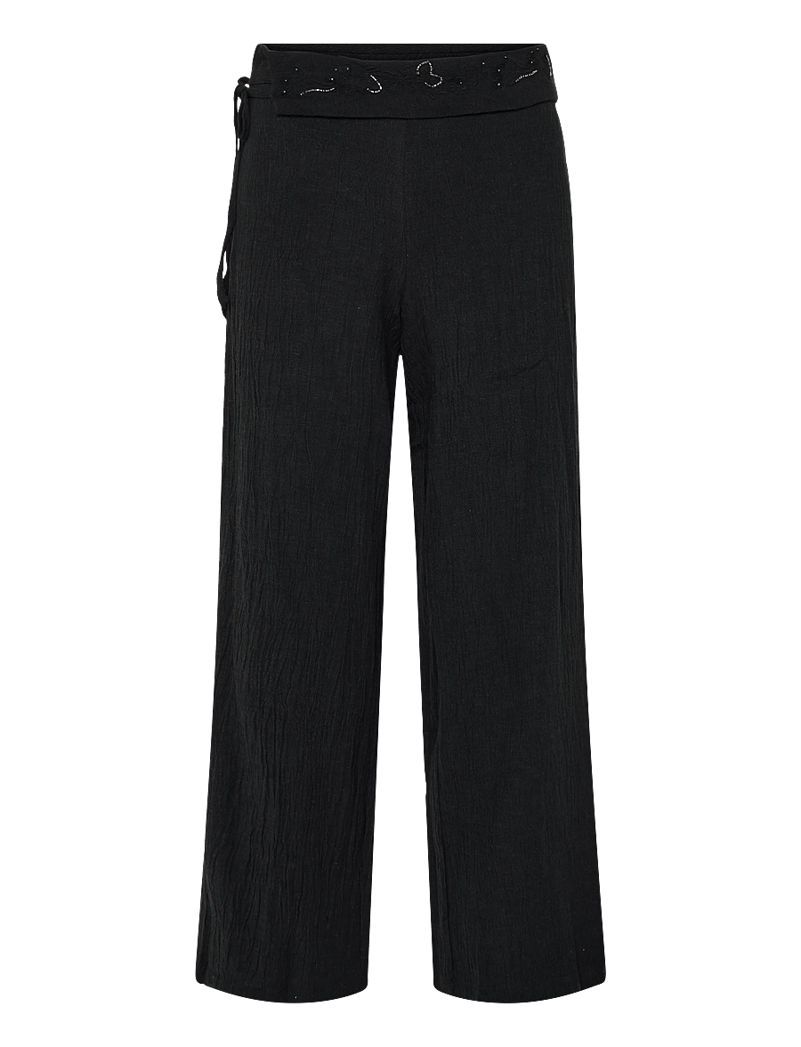 Mango Teen - Trousers with embroidered turn-up waistline - bukser - charcoal - 0