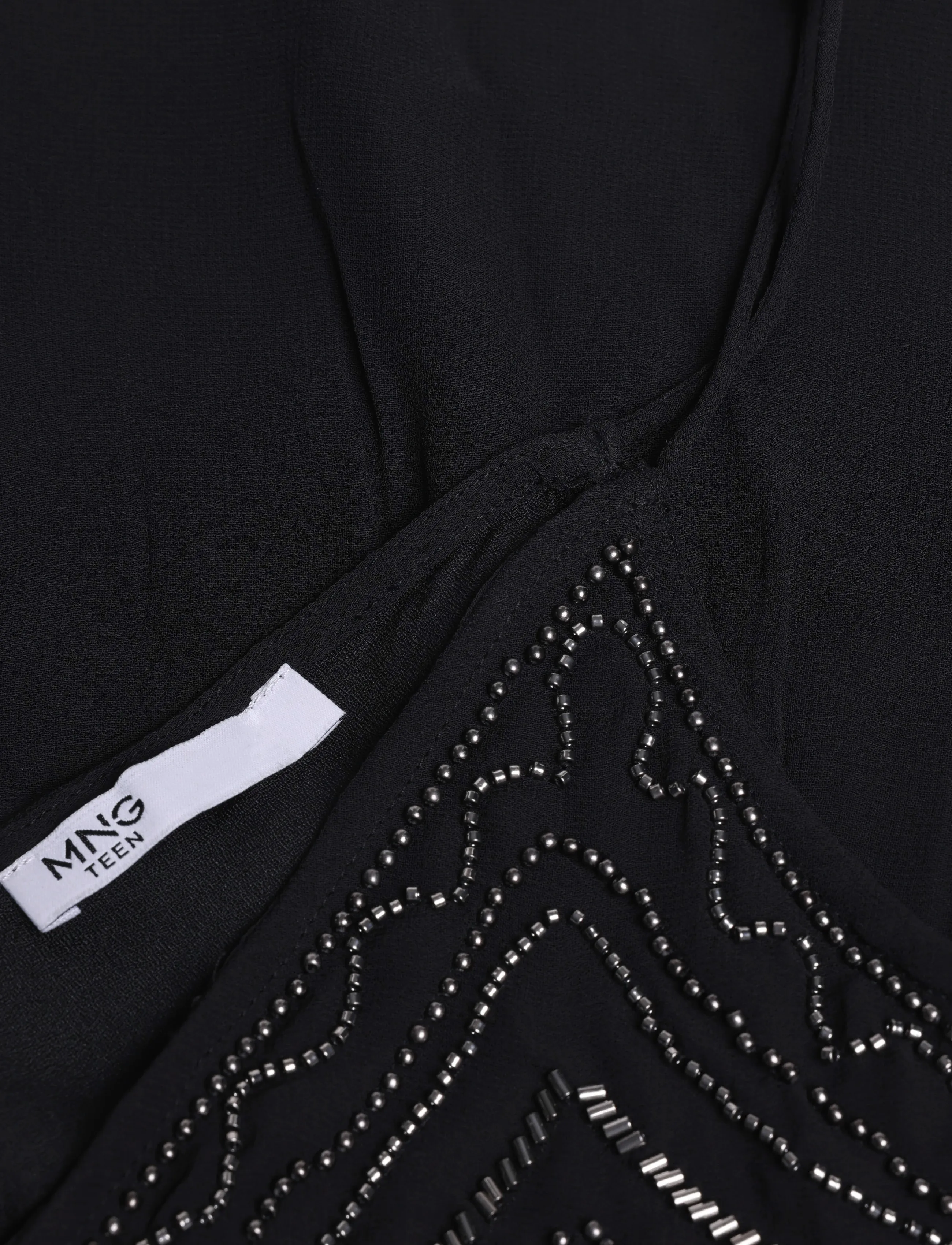 Mango Teen - Beaded detail strappy top - veste - black - 2