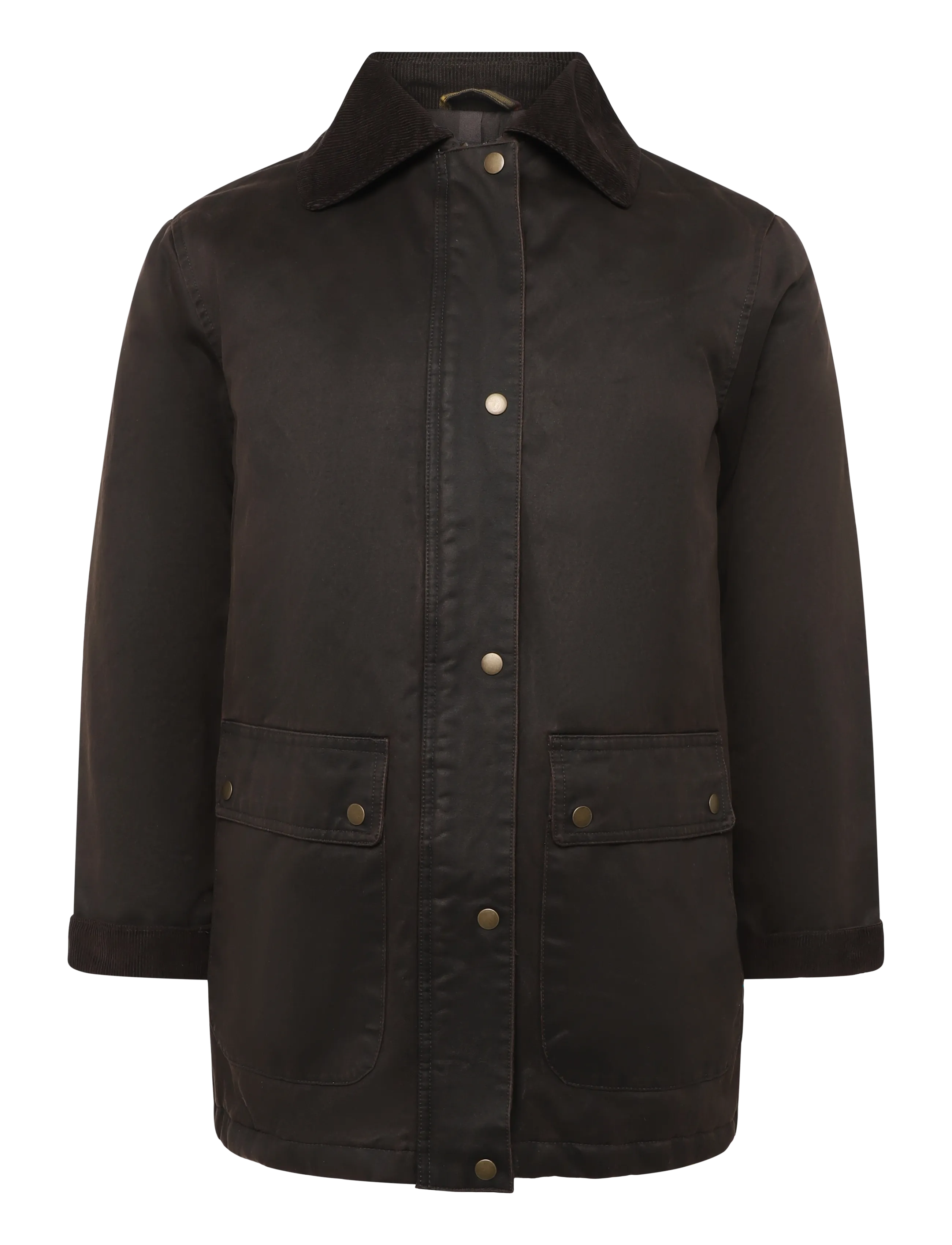 Mango Teen Oversized parka with corduroy collar - Jackor - DARK BROWN / brown