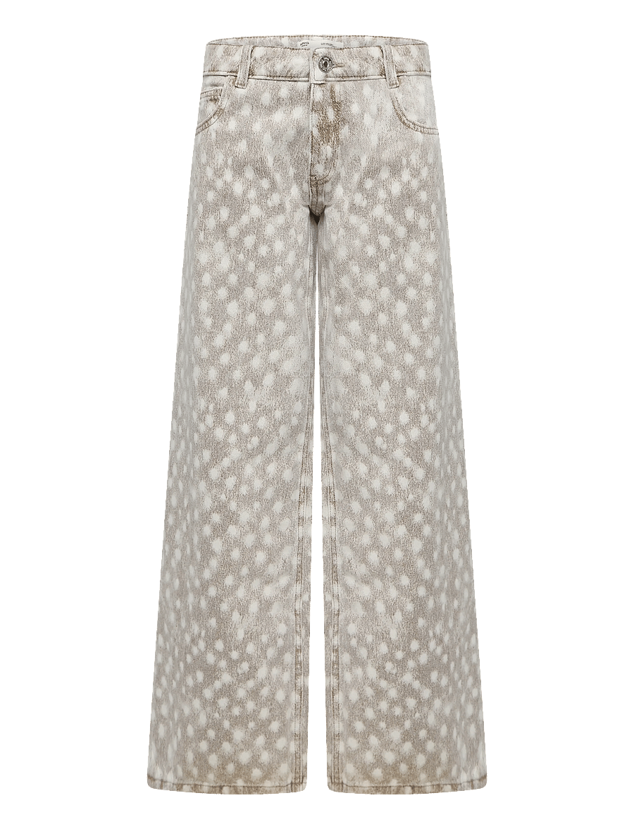 Mango Teen - Animal-print straight jeans - regular jeans - brown - 1