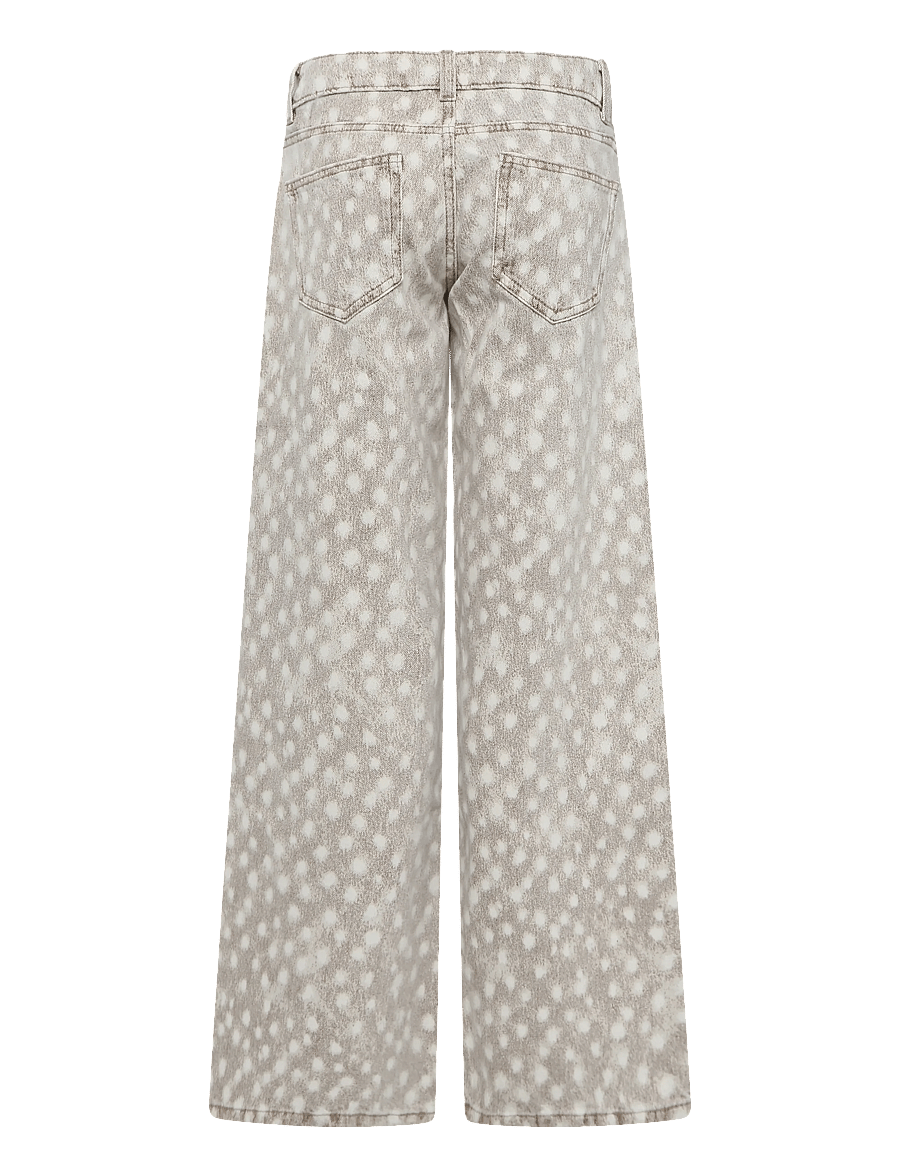 Mango Teen - Animal-print straight jeans - regular jeans - brown - 2