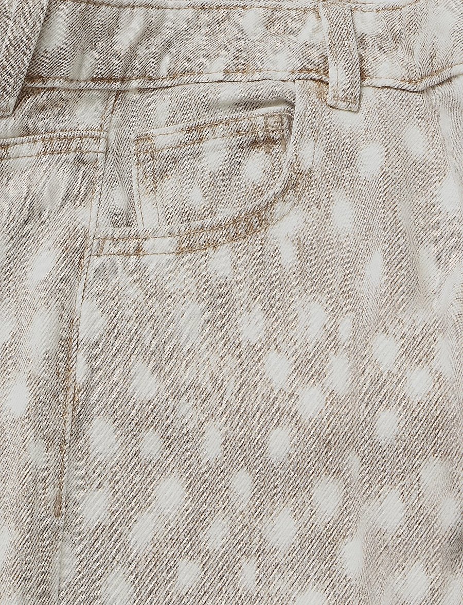 Mango Teen - Animal-print straight jeans - regular jeans - brown - 4