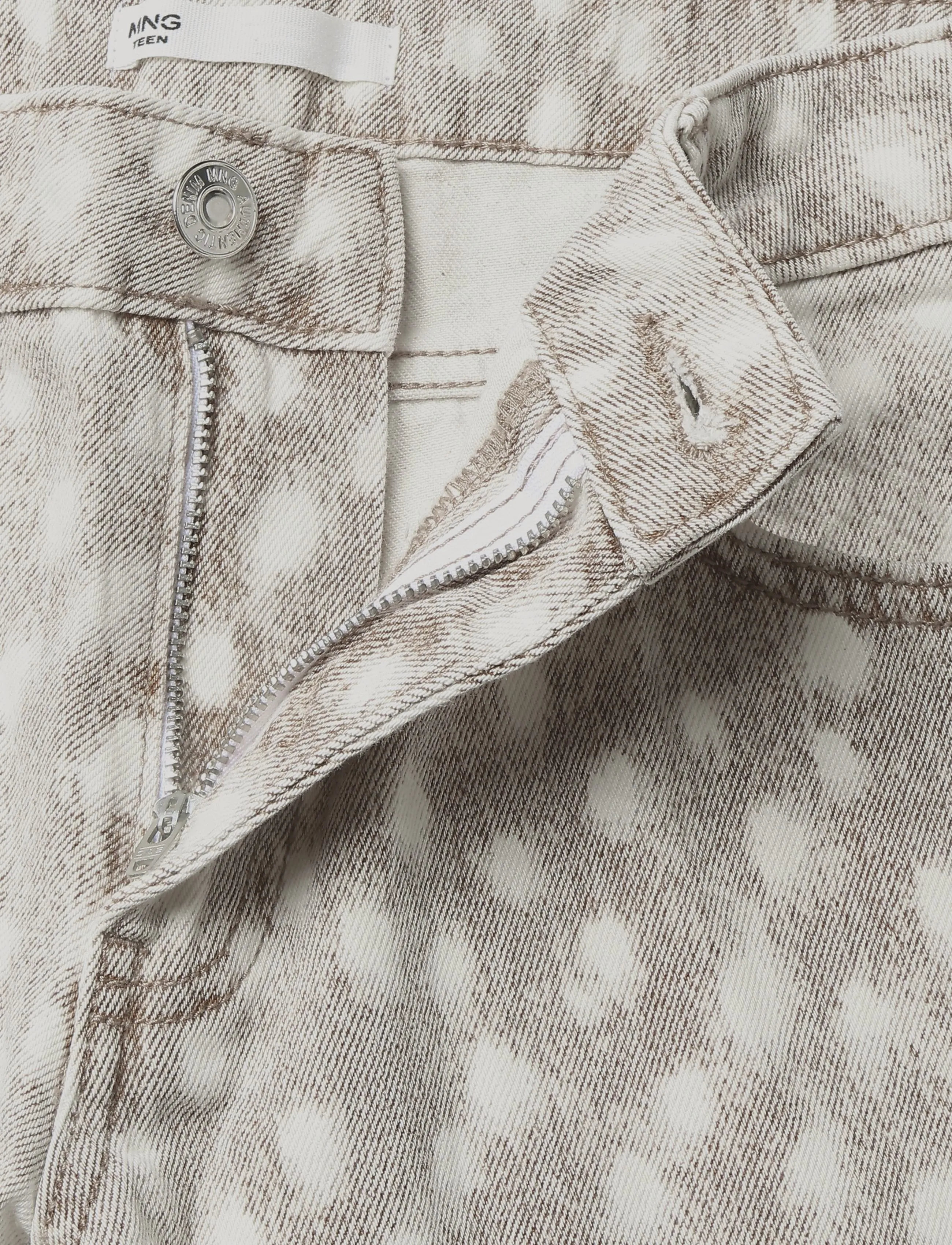Mango Teen - Animal-print straight jeans - regular jeans - brown - 5