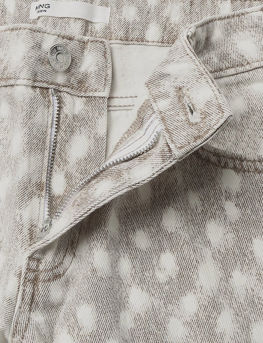 Mango Teen - Animal-print straight jeans - regular jeans - brown - 5