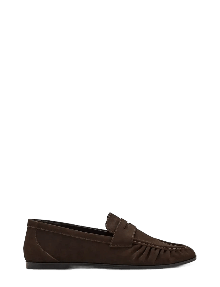 Mango Teen - Suede penny loafers - ballerinaskor & slip-ons - dark brown - 0