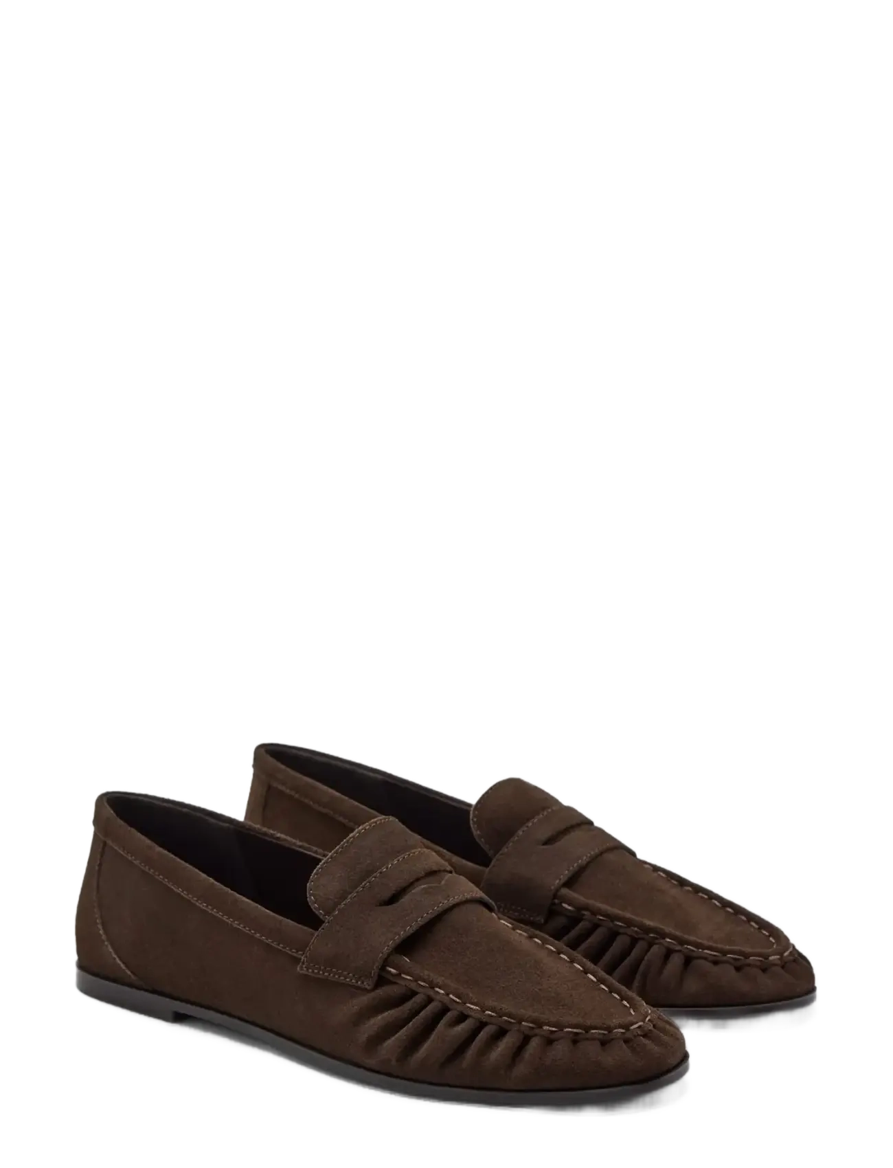 Mango Teen - Suede penny loafers - ballerinaskor & slip-ons - dark brown - 1