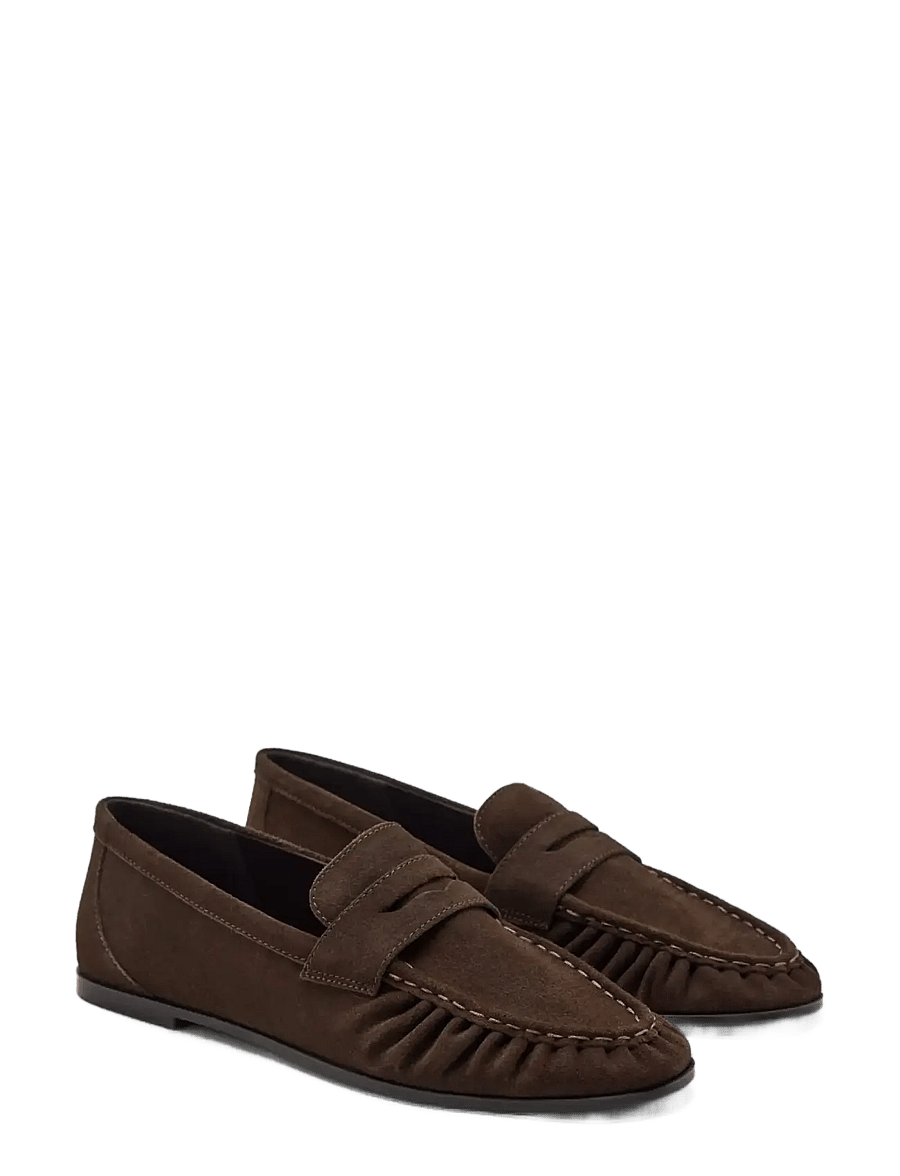 Mango Teen - Suede penny loafers - ballerinaskor & slip-ons - dark brown - 1
