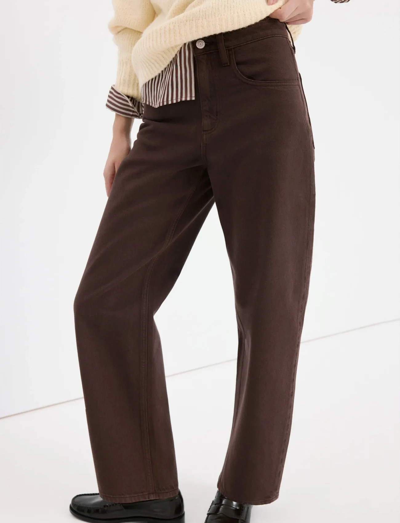 Mango High-Waisted Barrel Jeans - - 42 1