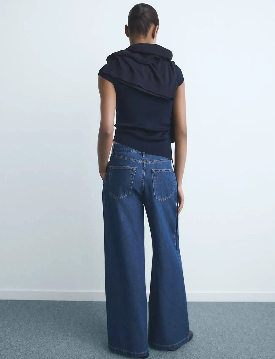 Mango - Wide leg pleated jeans - raka jeans - open blue - 3