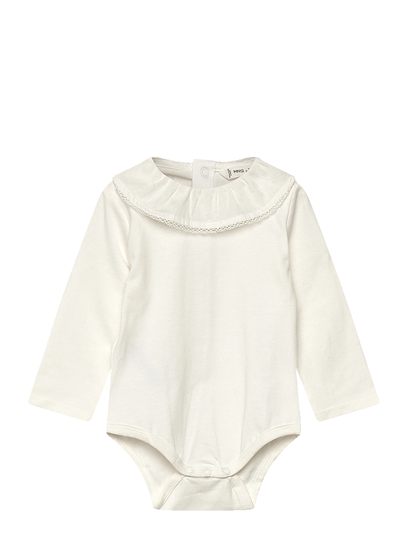 Mango - Embroidered babydoll-neck body - langärmelig - natural white - 0