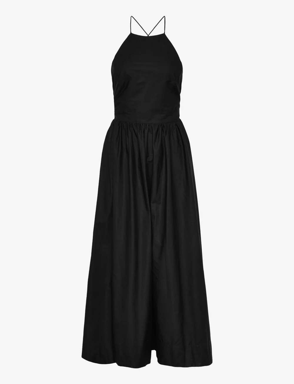 Mango - Halter dress with crossed back - midiklänningar - black - 1