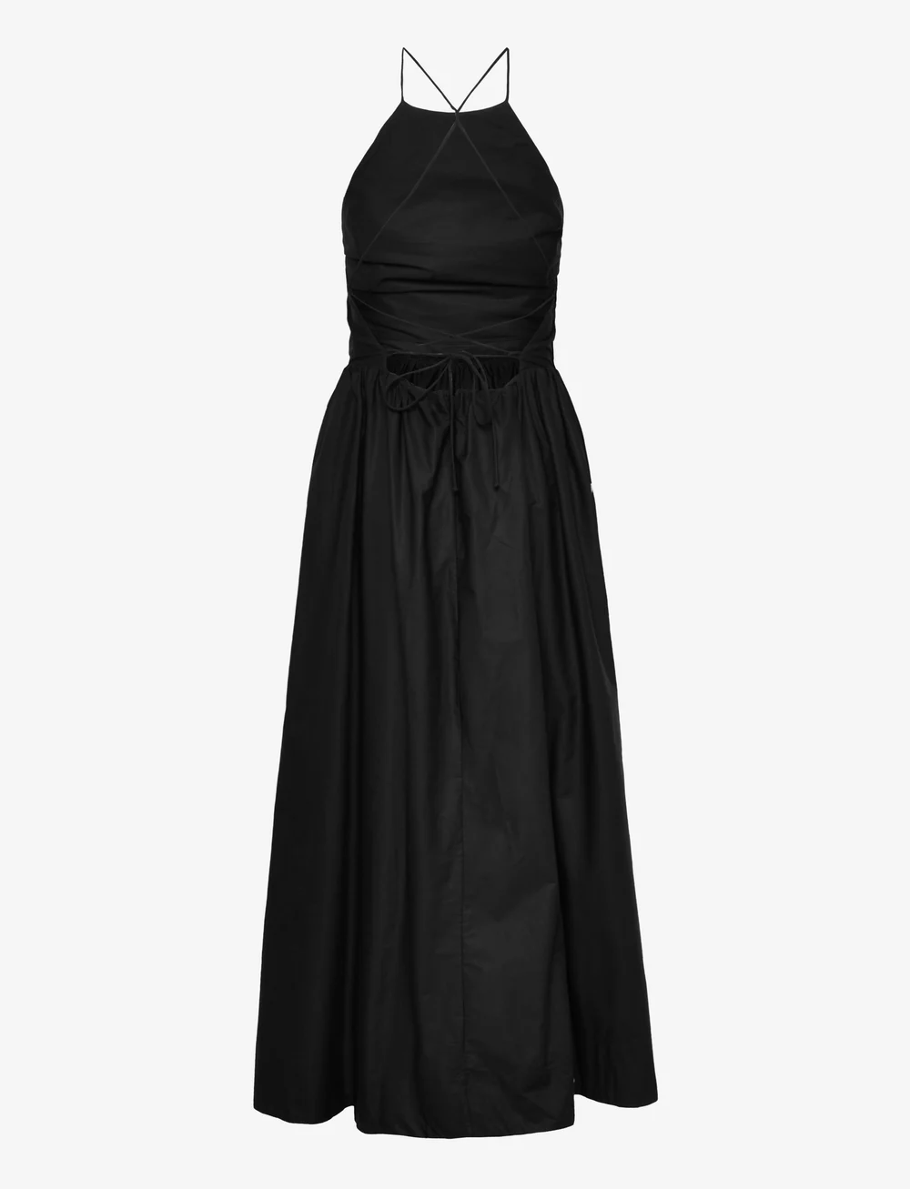 Mango - Halter dress with crossed back - midiklänningar - black - 2