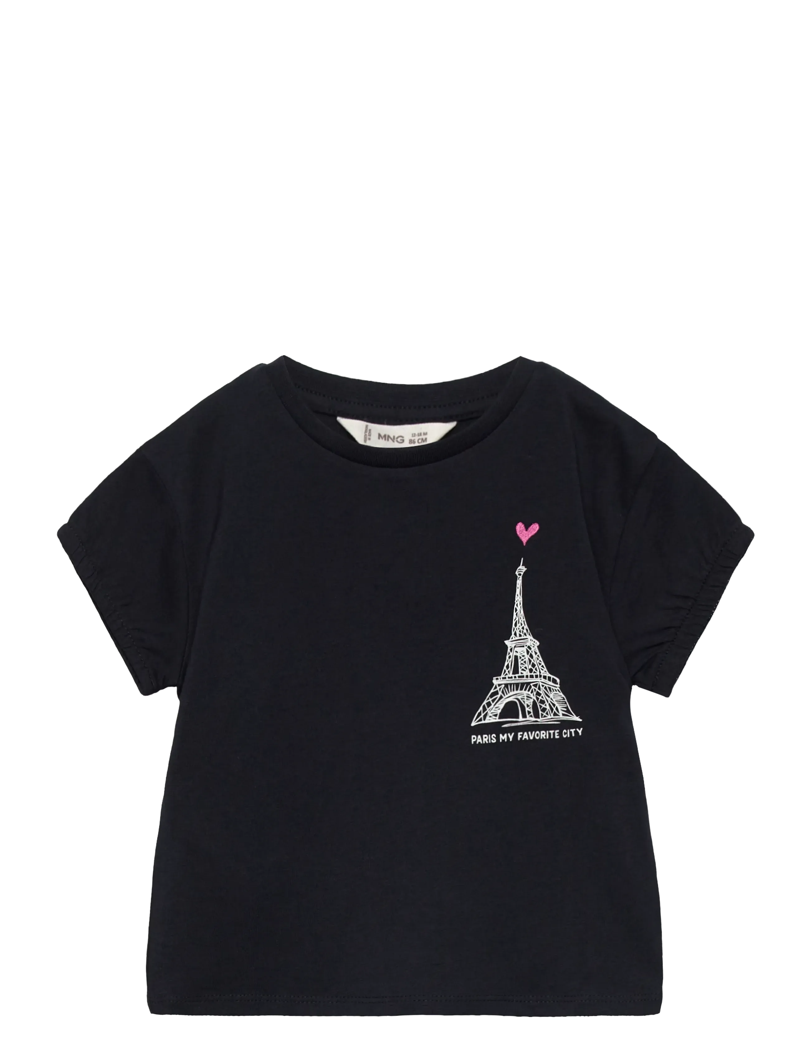 Mango Message heart T-shirt - Kläder - NAVY / navy