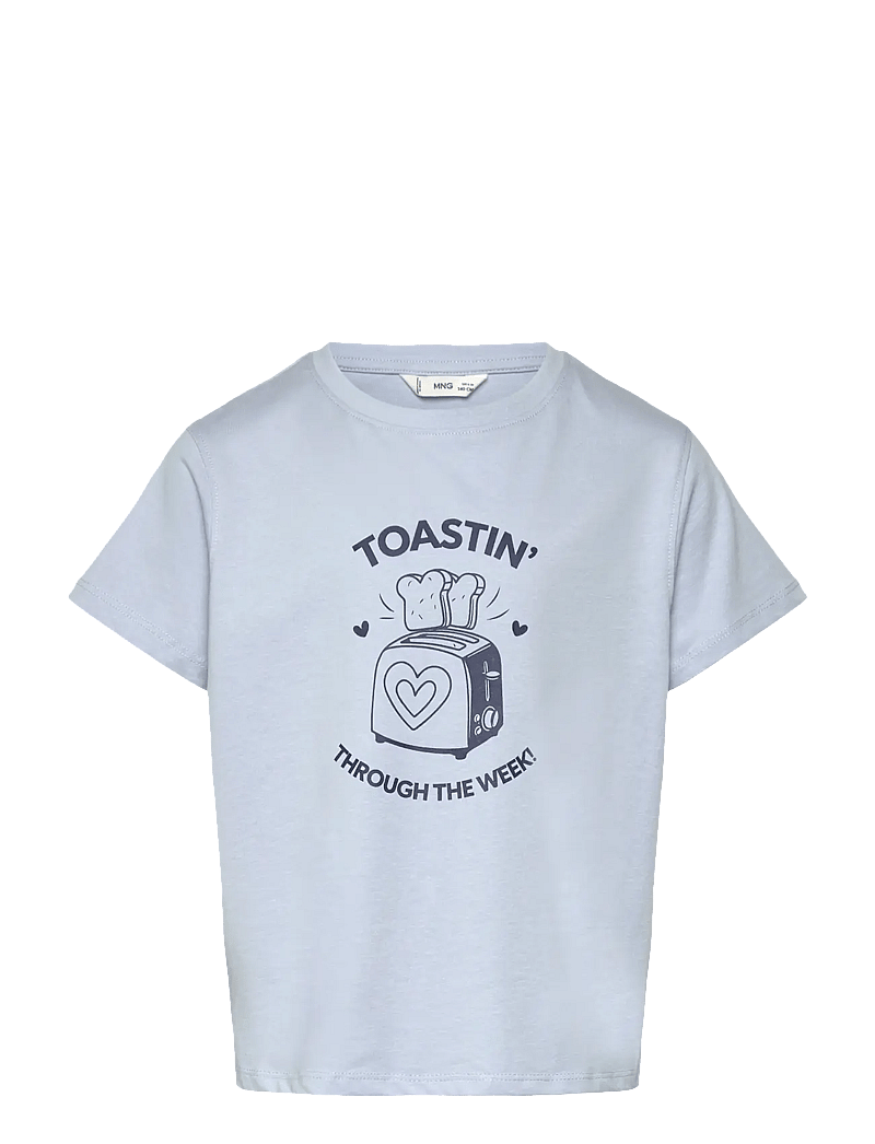 Mango - Short-sleeved printed t-shirt - kurzärmelige - lt-pastel blue - 0