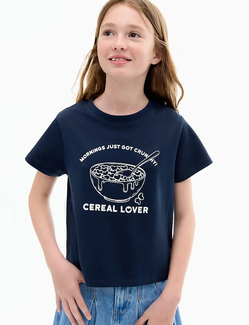 Mango - Short-sleeved printed t-shirt - kurzärmelige - navy - 0