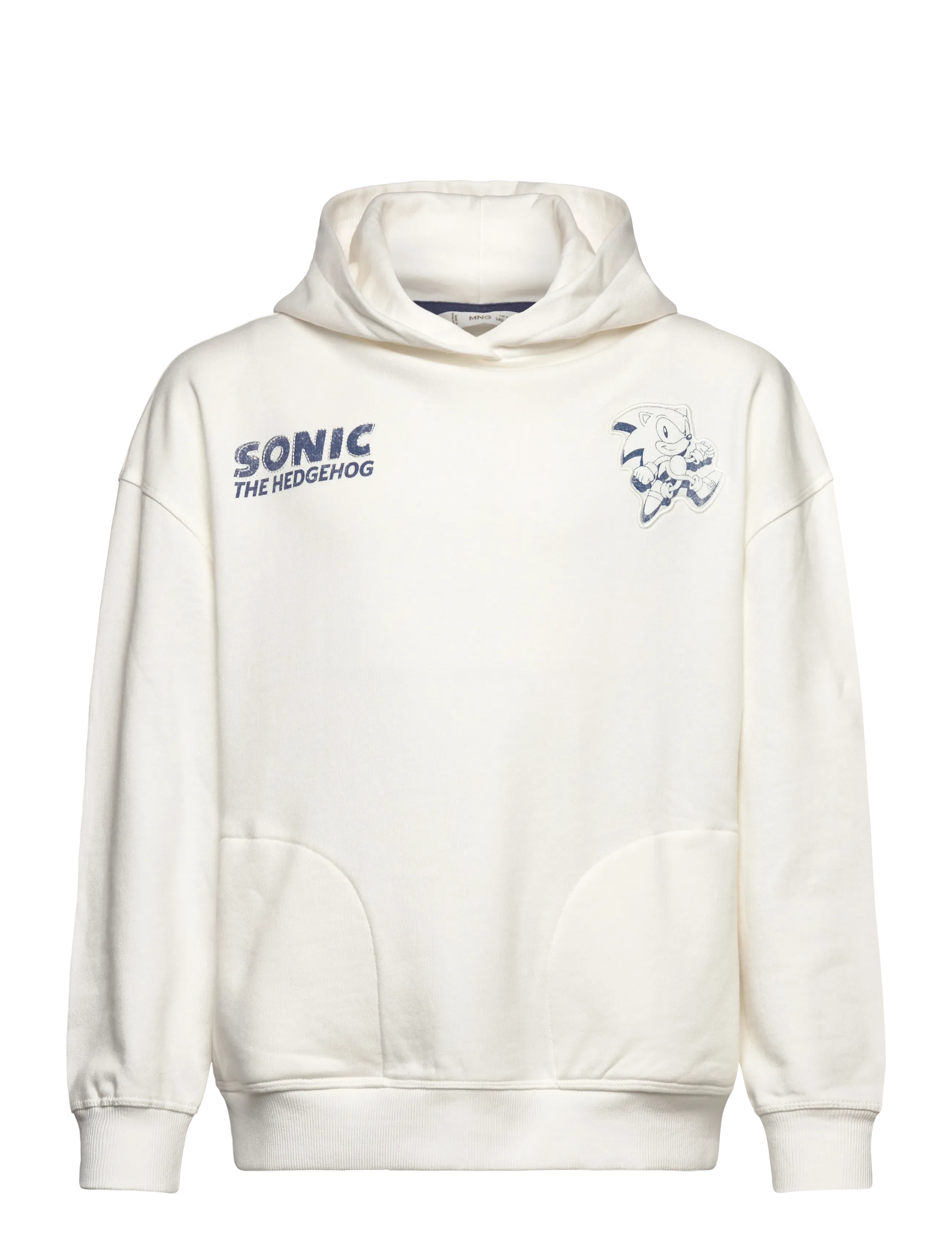 Mango Sonic Hoodie, 11-12, White, Sweatshirts & Hættetrøjer > Hættetrøjer, Børn
