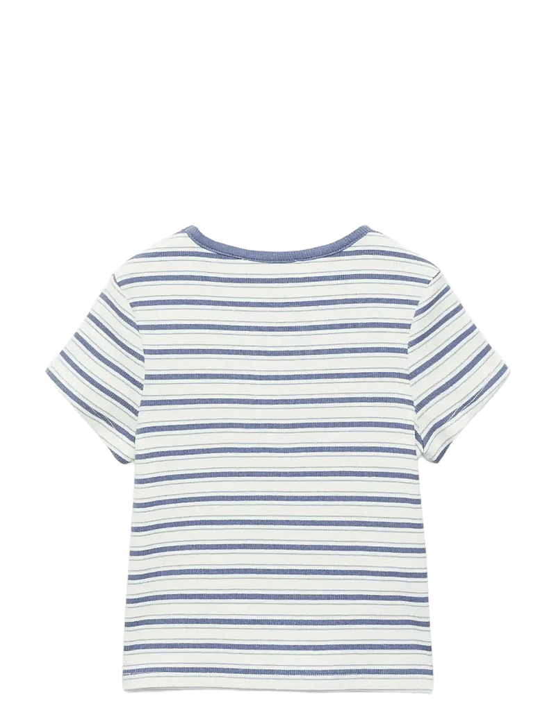 Mango - Striped t-shirt with contrasting collar - kortærmede t-shirts - natural white - 1