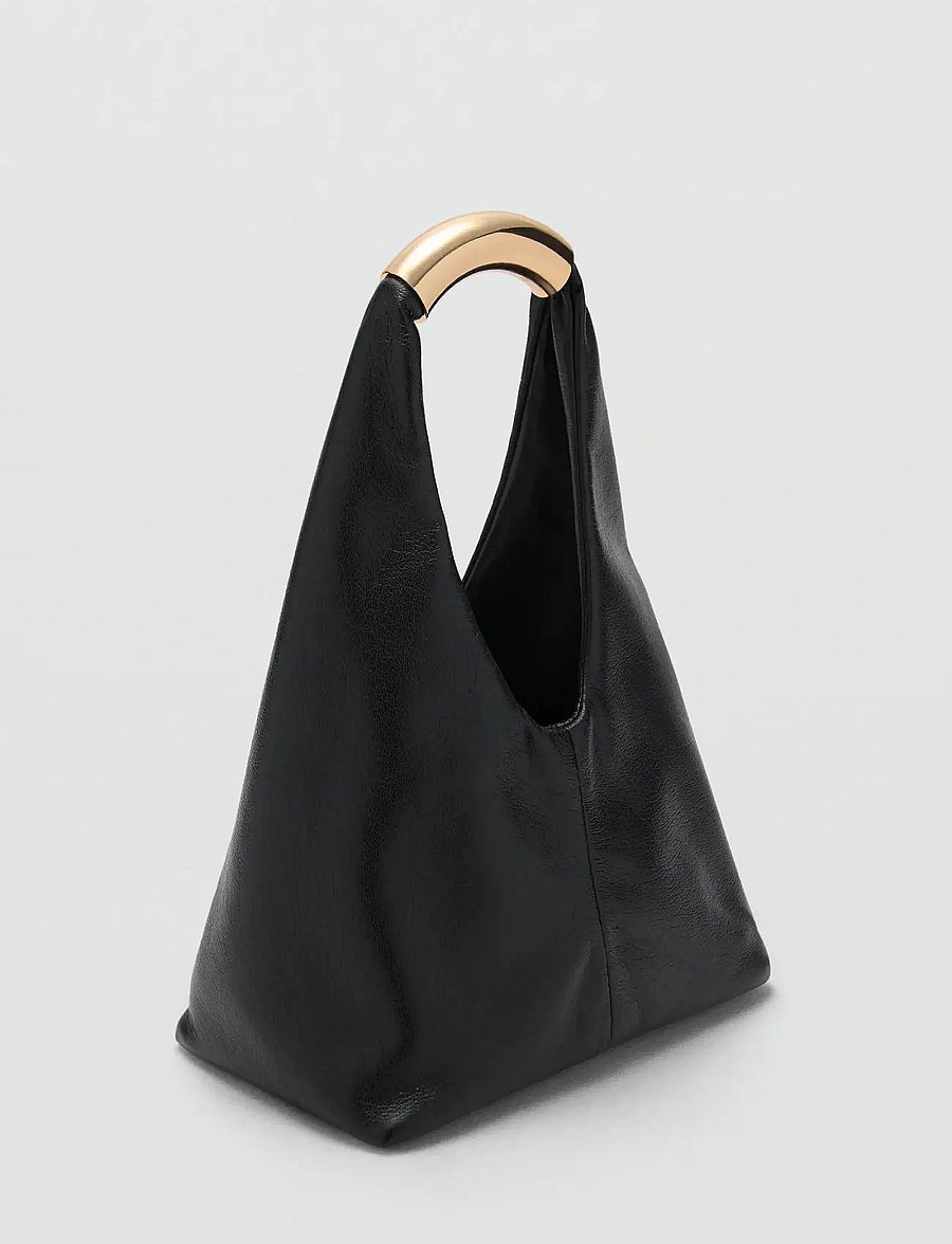 Mango - Handbag with metal handle - erityistilaisuudet - black - 0