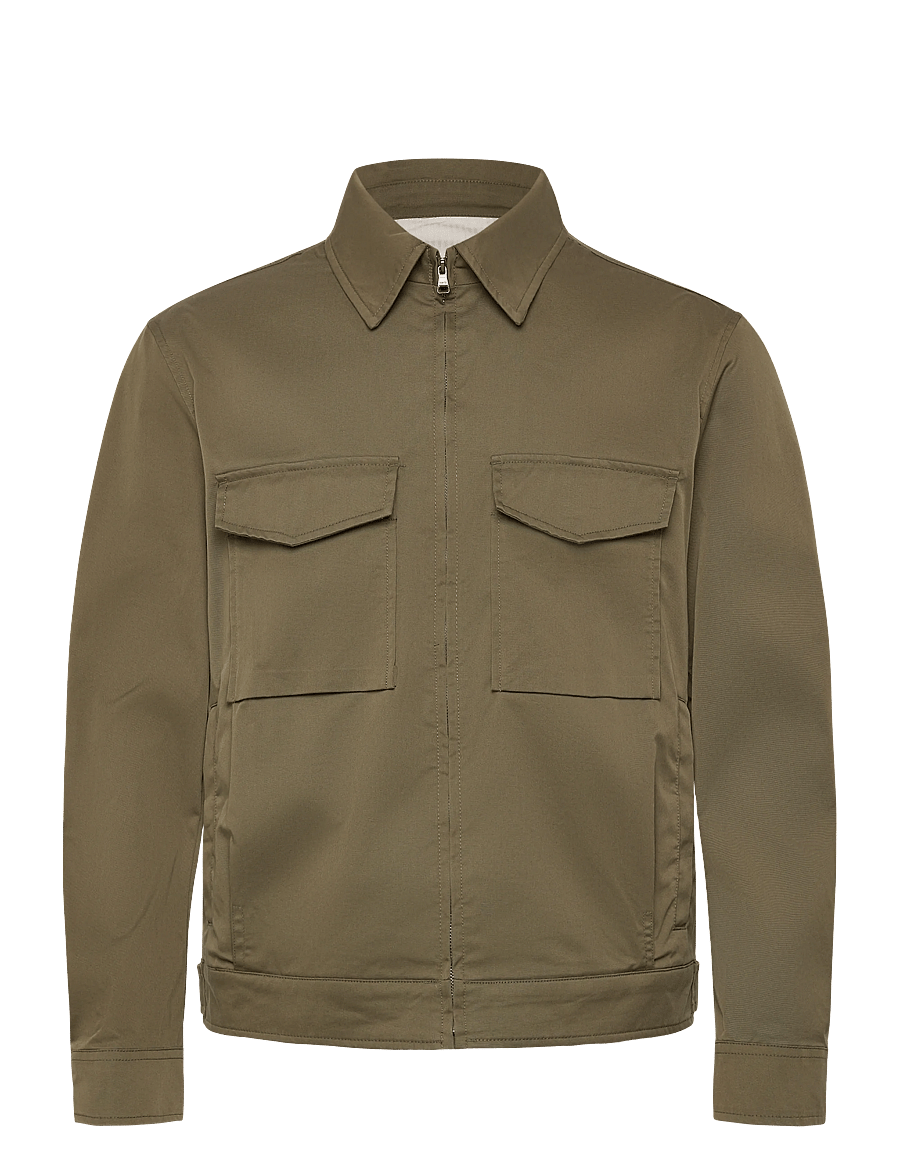Mango - Cotton jacket with pockets - vårjackor - dark green - 1
